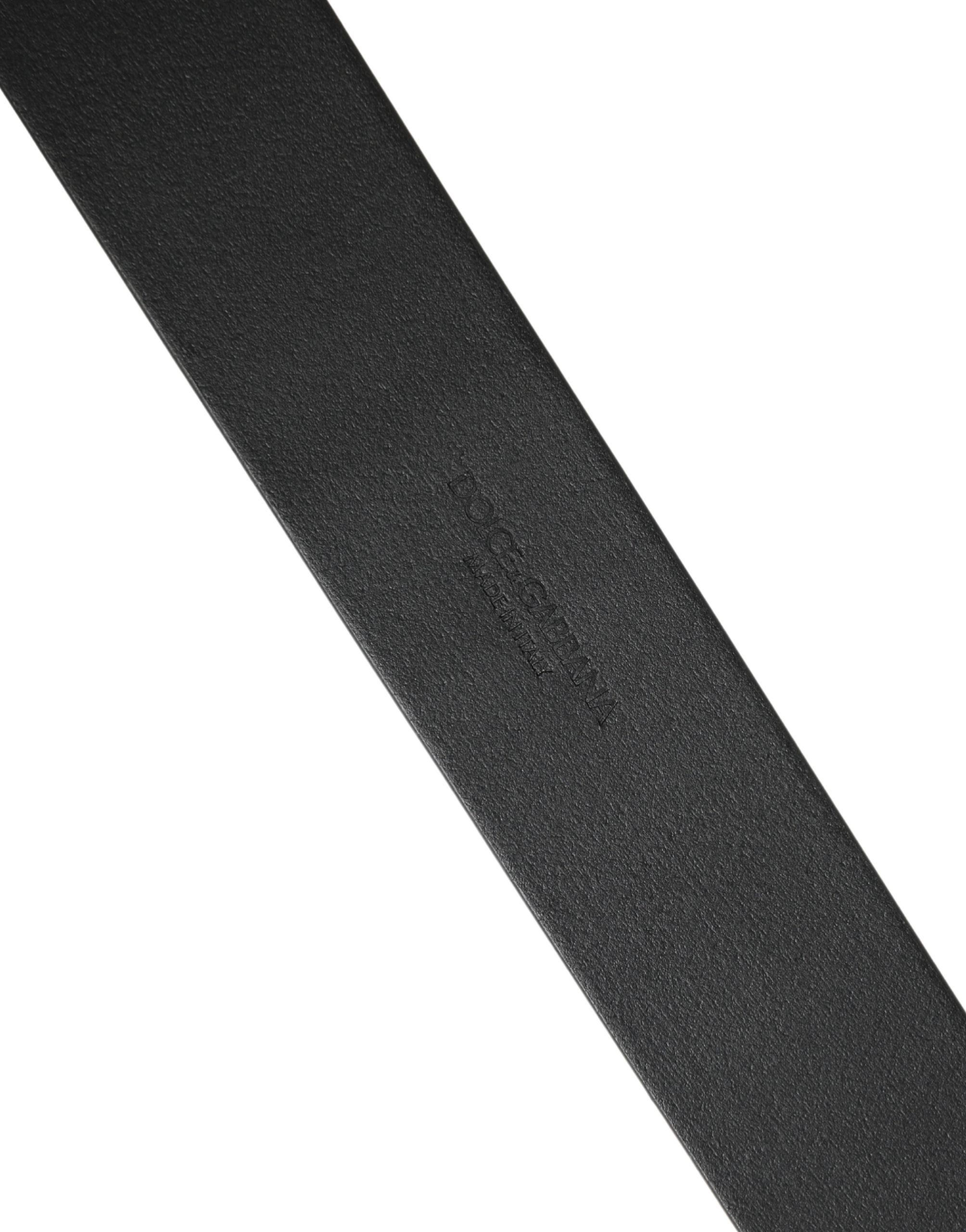 Dolce & Gabbana Men Black Classic Leather Metal Buckle Belt - Image 6