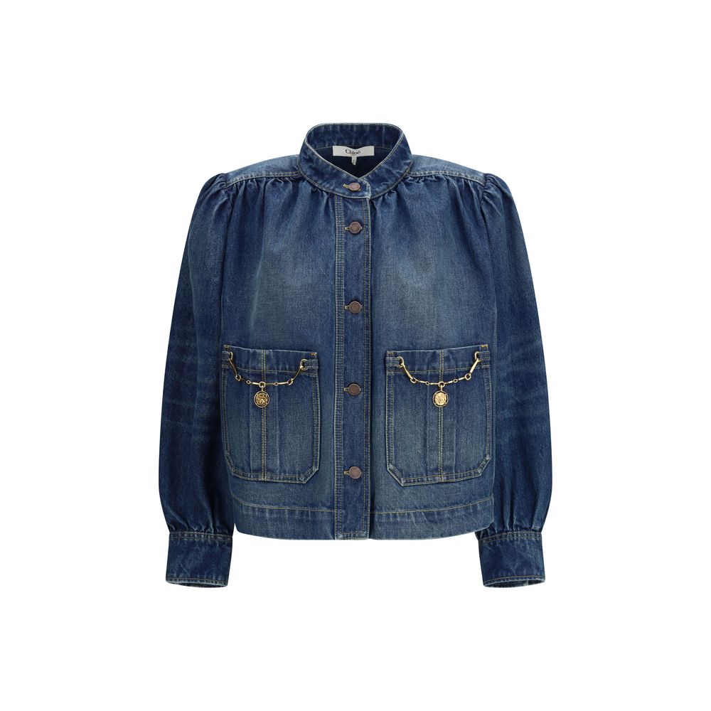 ChloƩ Blue Cotton Denim Jacket