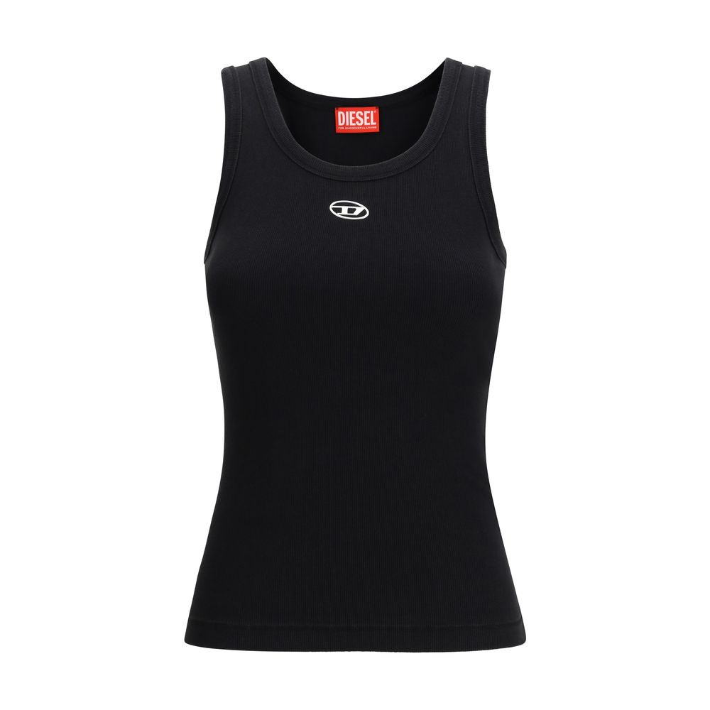 Diesel Black Cotton Tank Tops