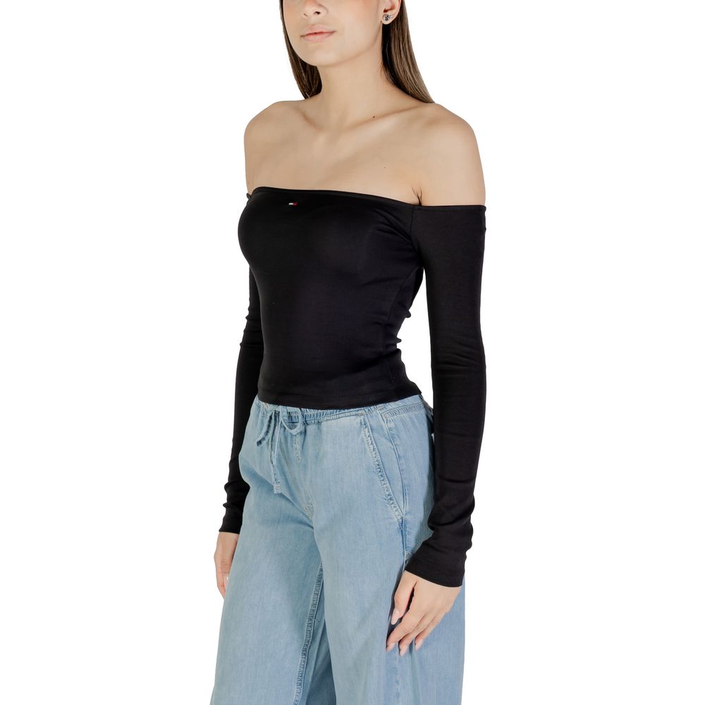 Tommy Hilfiger Jeans Black Recycled Cotton Long Sleeve T-Shirt - Image 4