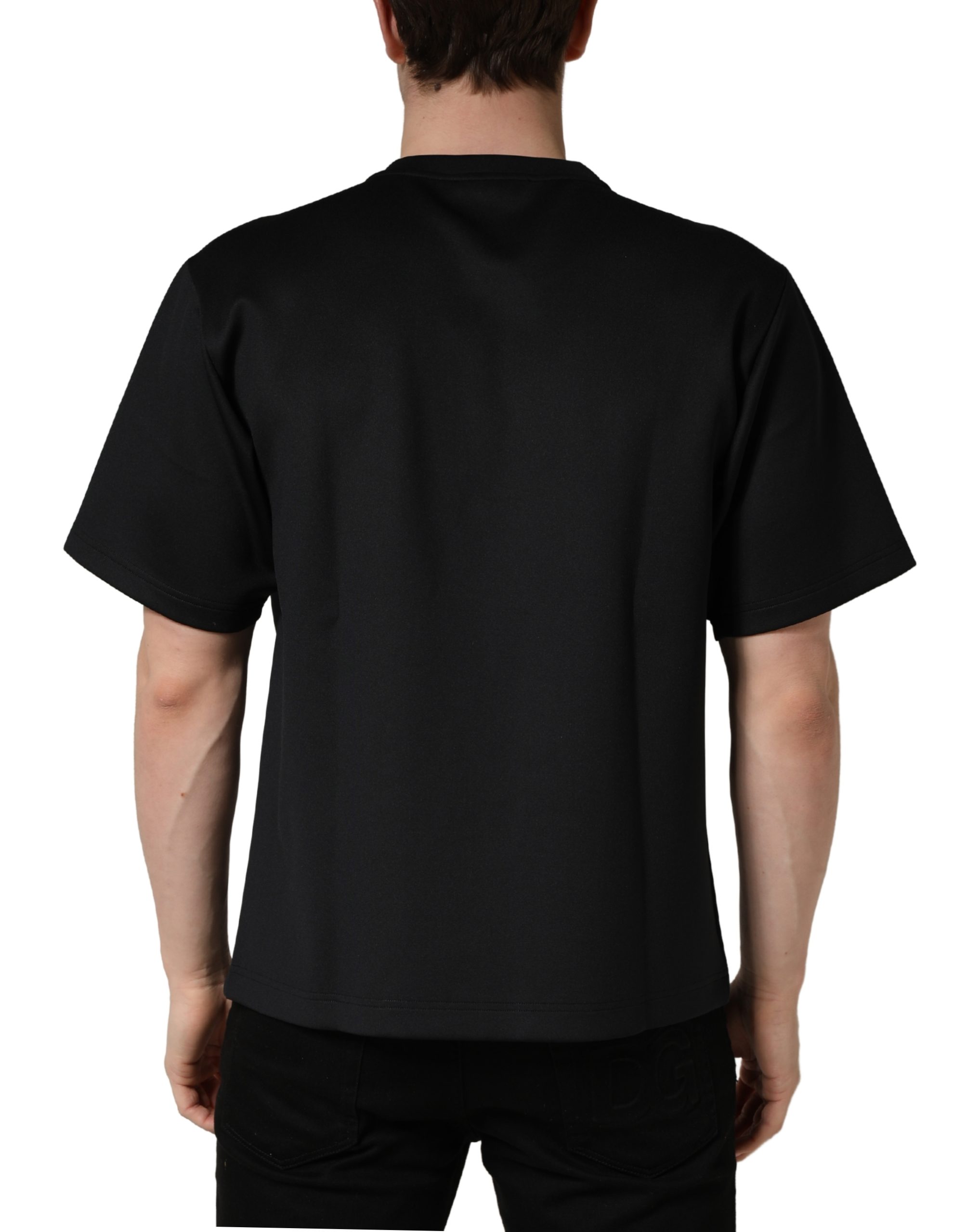 Dolce & Gabbana Black Have Fun Embellished Crew Neck T-shirt - Image 4