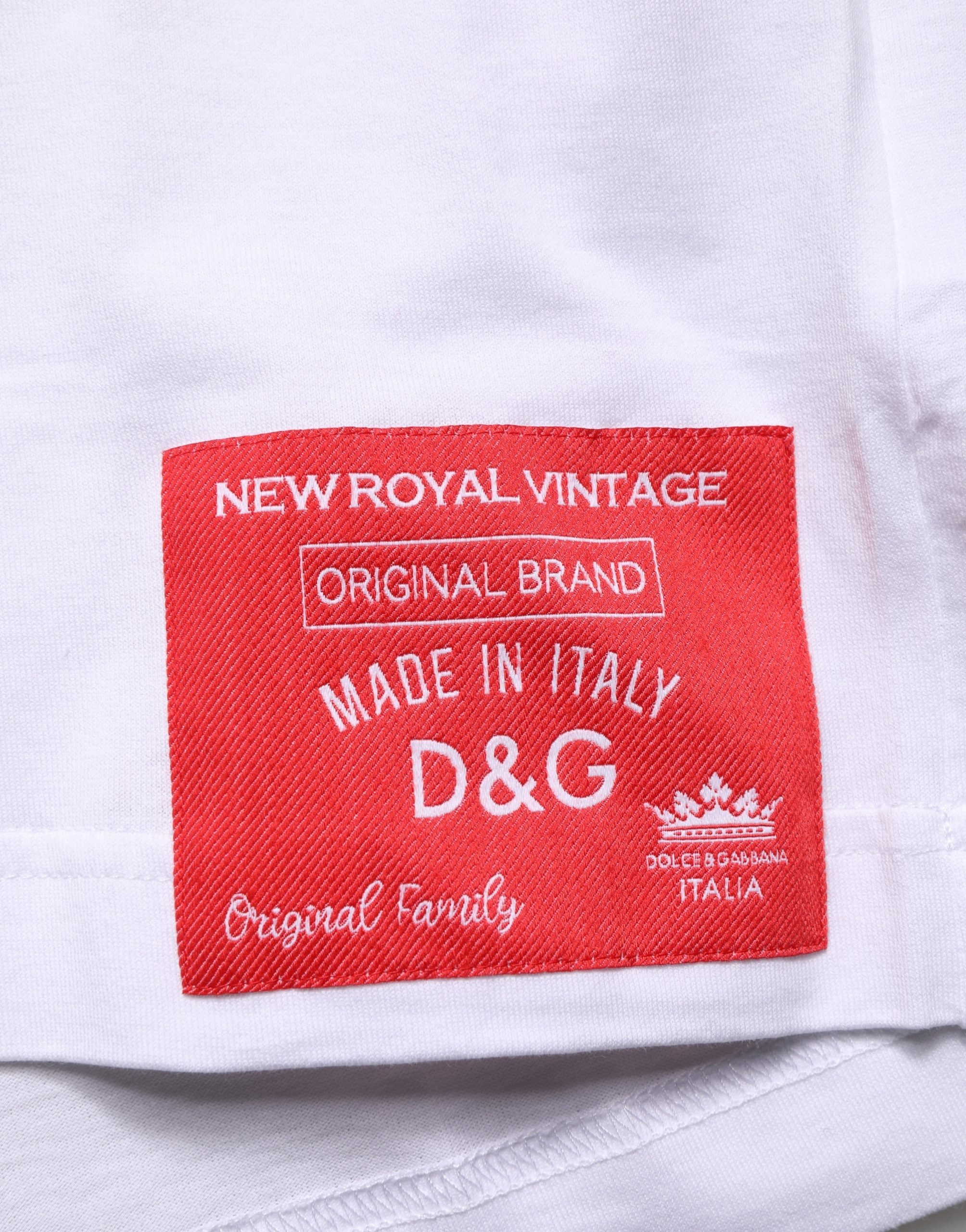 Dolce & Gabbana White Cotton Short Sleeves Crew Neck T-shirt - Image 8