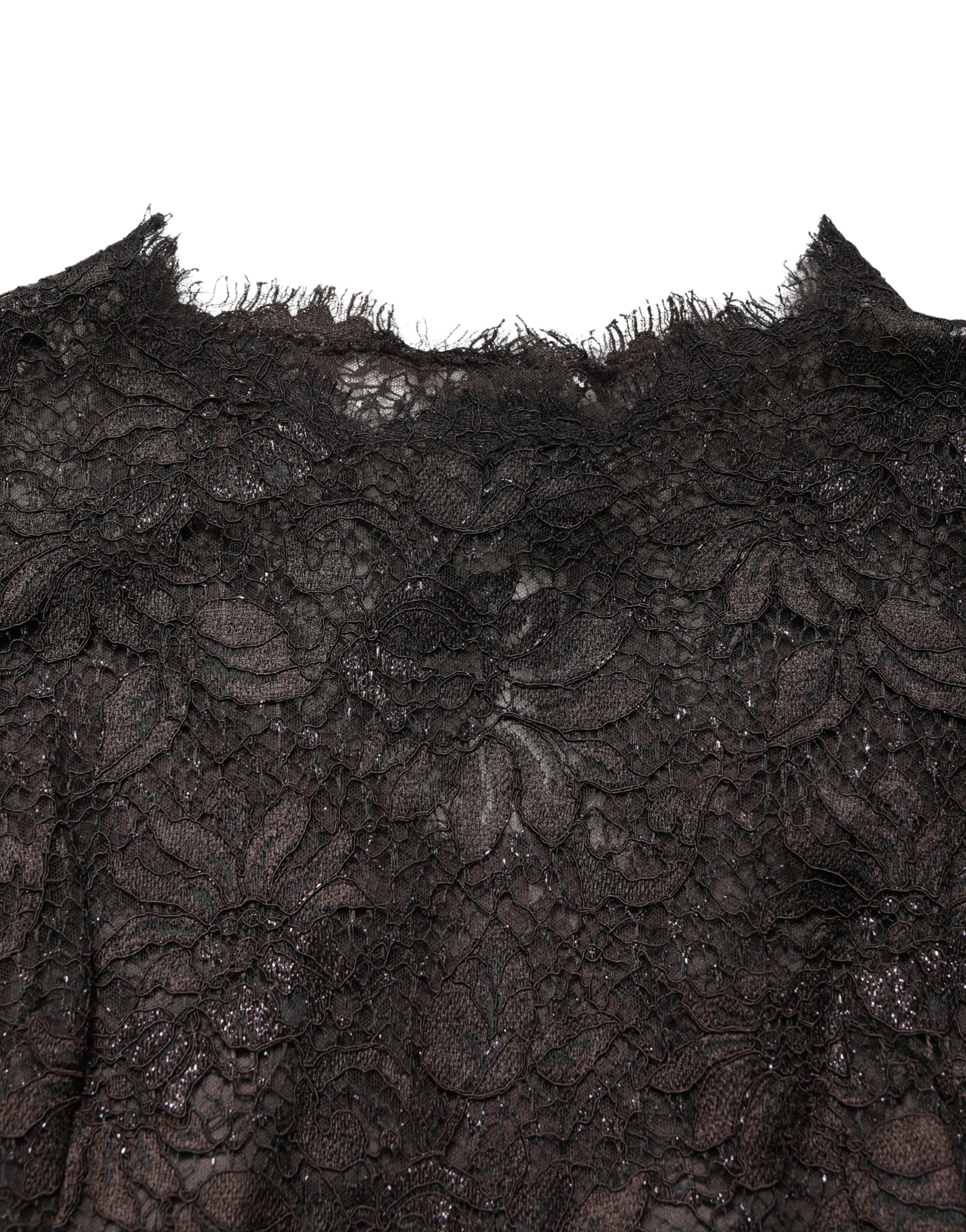 Dolce & Gabbana Black Floral Lace Sheath Long Maxi Dress - Image 7