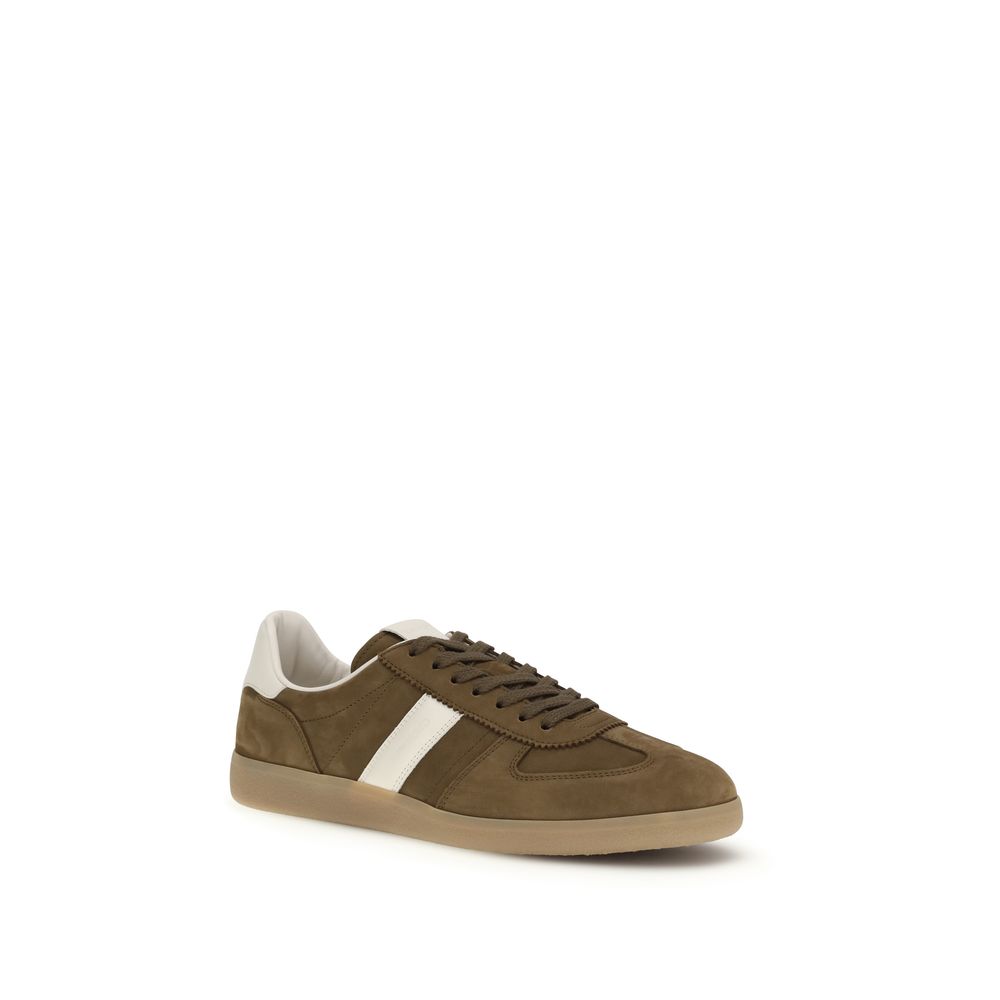 Tom Ford Brown Calf Leather Bos Taurus Low Top Sneakers - Image 2