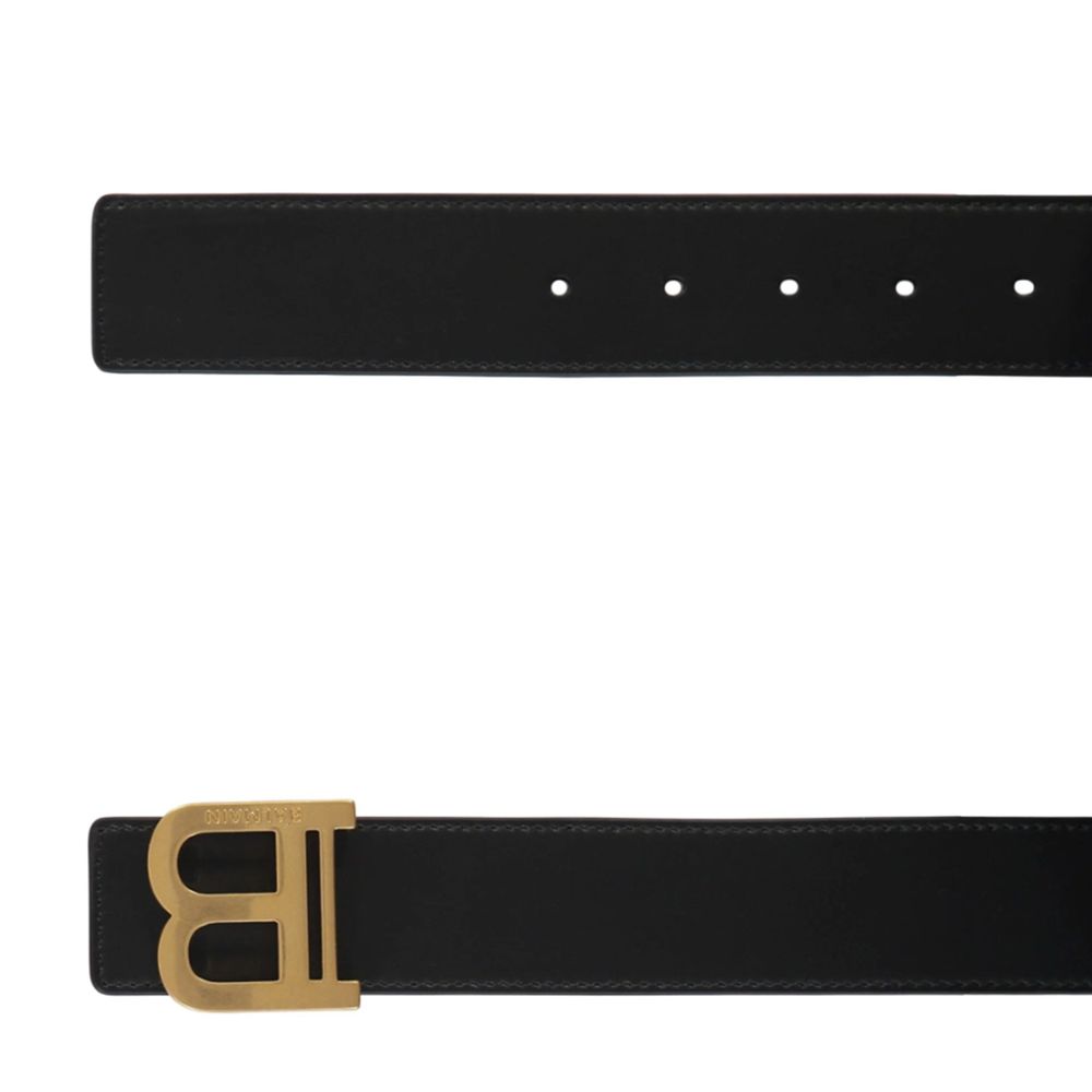 Balmain Black Leather Regular Belt - Image 2