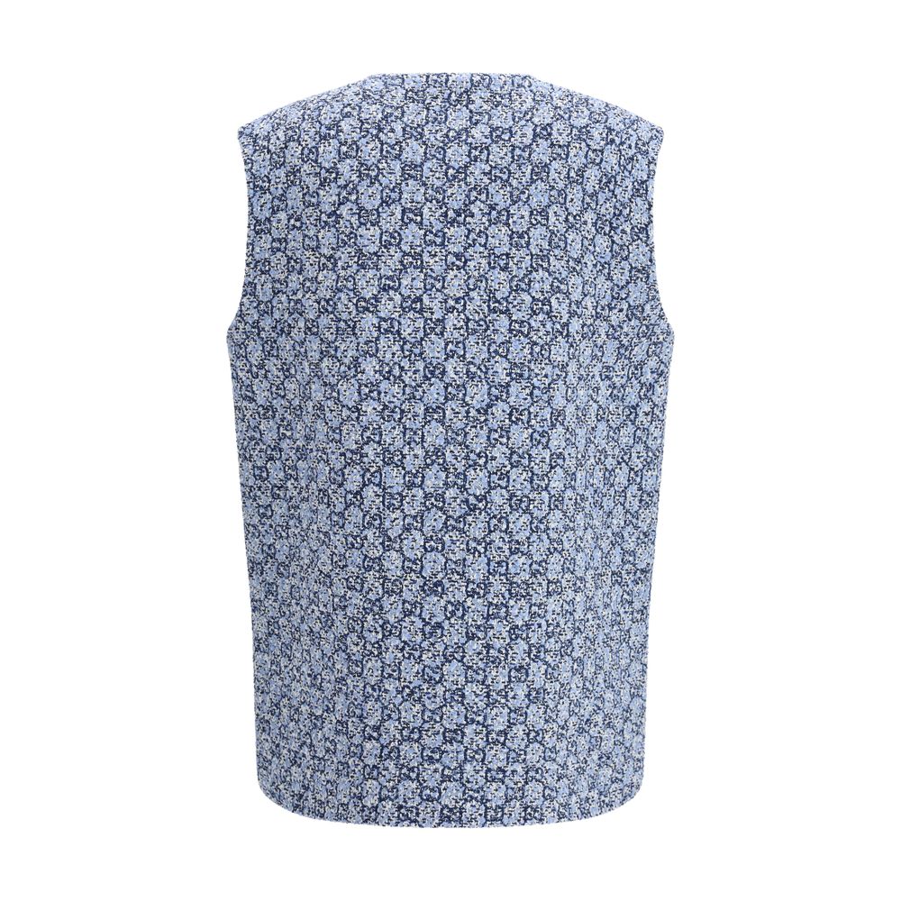 Gucci Blue Cotton Sleeveless Jacket - Image 2