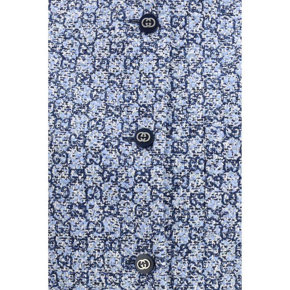Gucci Blue Cotton Sleeveless Jacket - Image 3