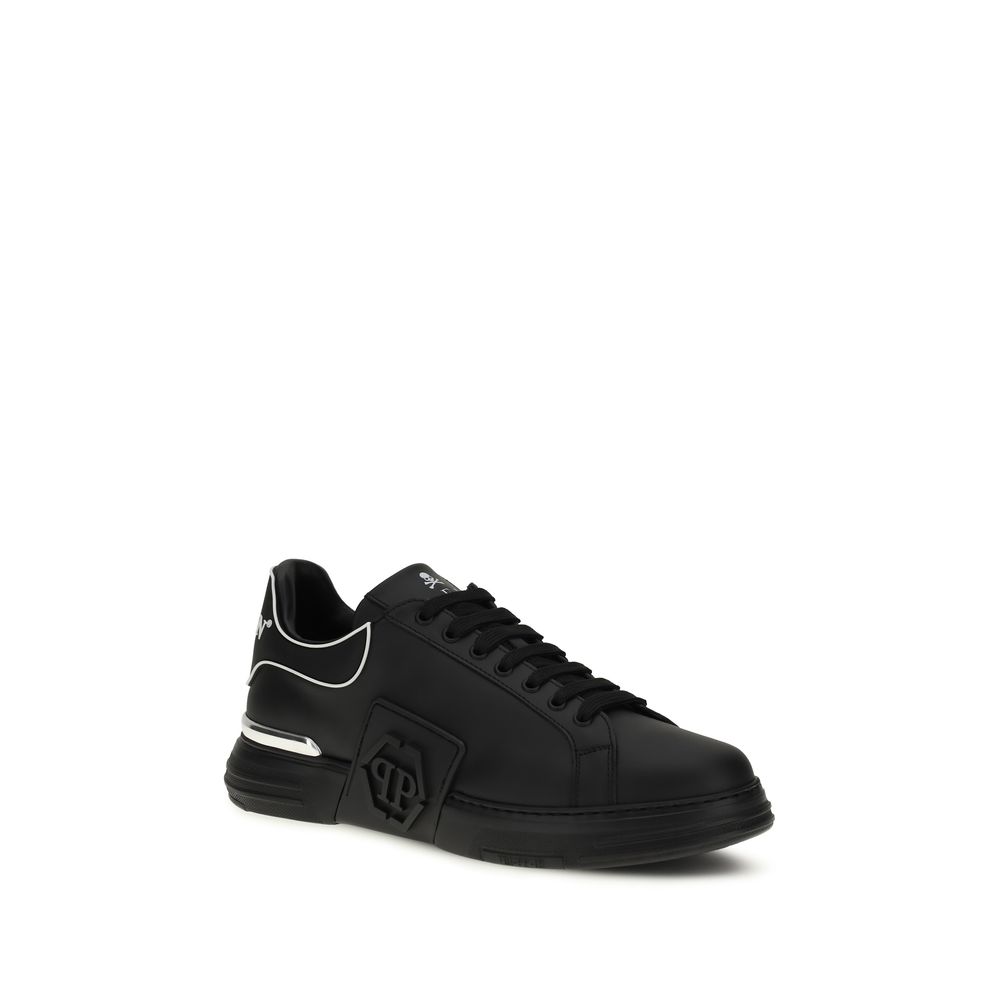 Philipp Plein Black Calf Leather Bos Taurus Low Top Sneakers - Image 2
