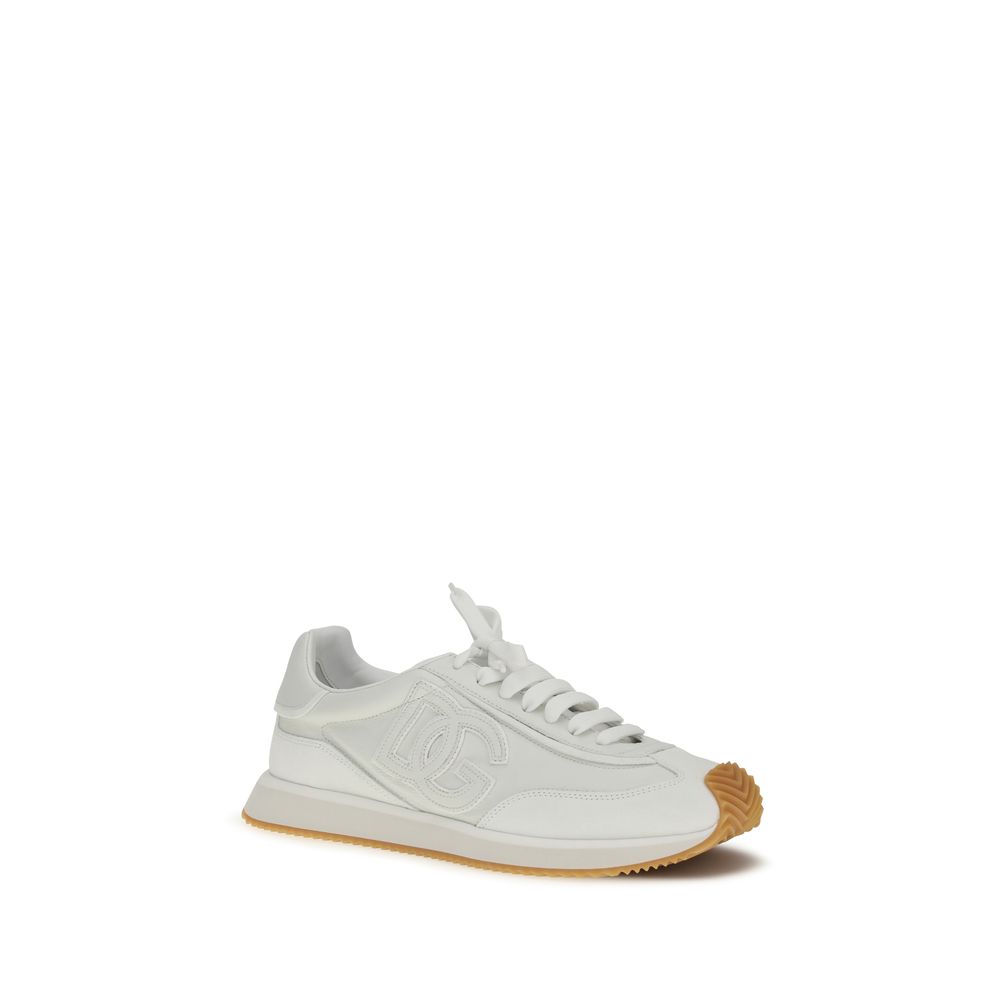 Dolce & Gabbana White Calf Leather Bos Taurus Athletic Sneakers - Image 2