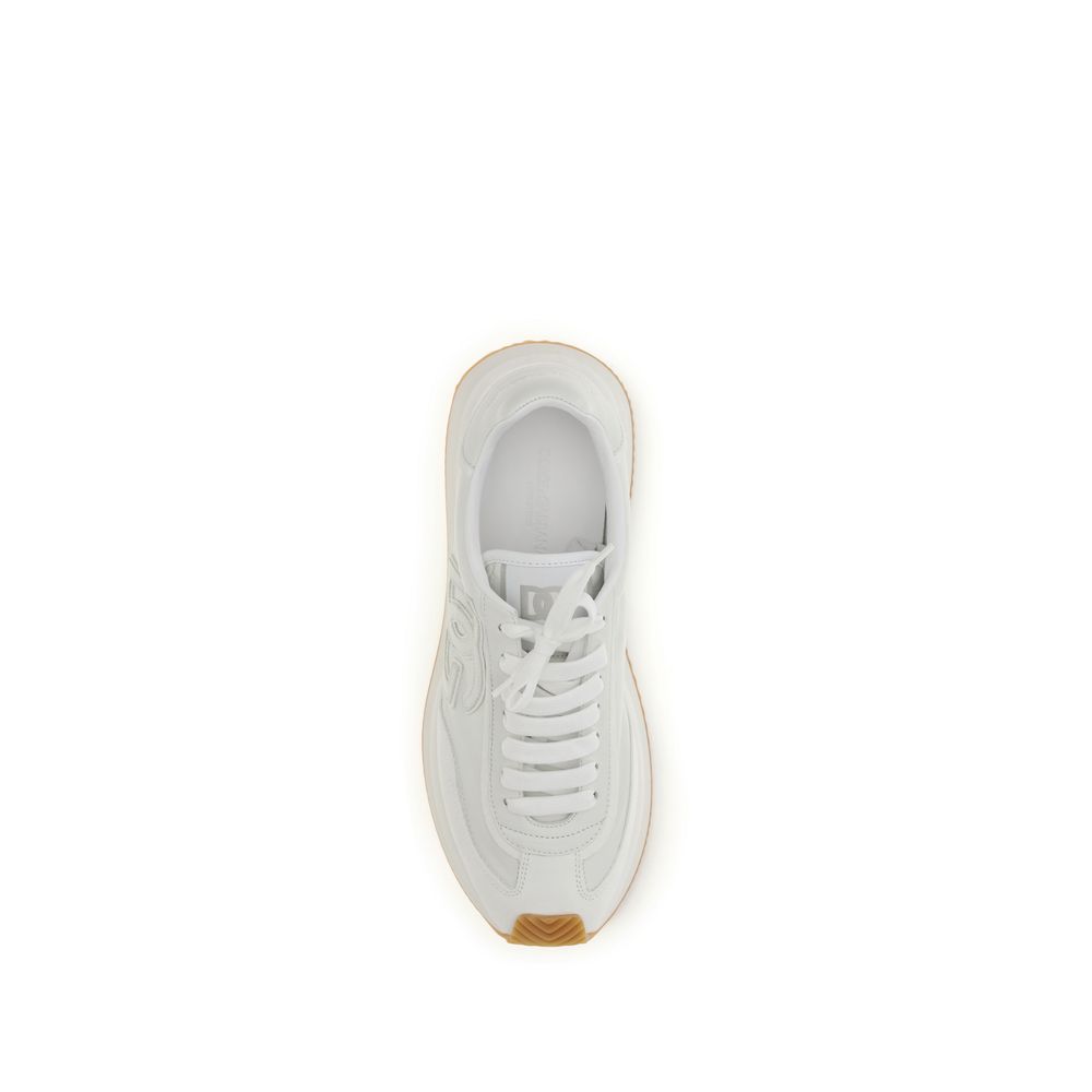 Dolce & Gabbana White Calf Leather Bos Taurus Athletic Sneakers - Image 4