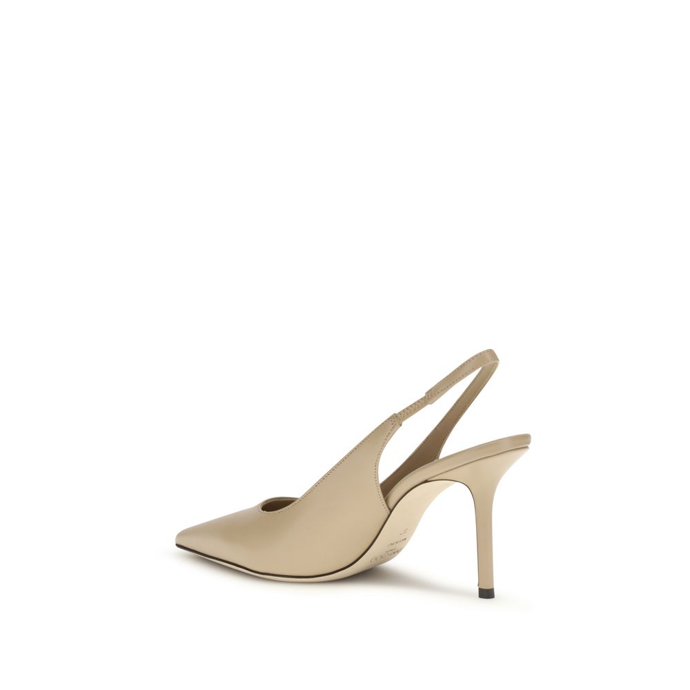 Jimmy Choo Beige Calf Leather Bos Taurus High Heel Pumps - Image 3