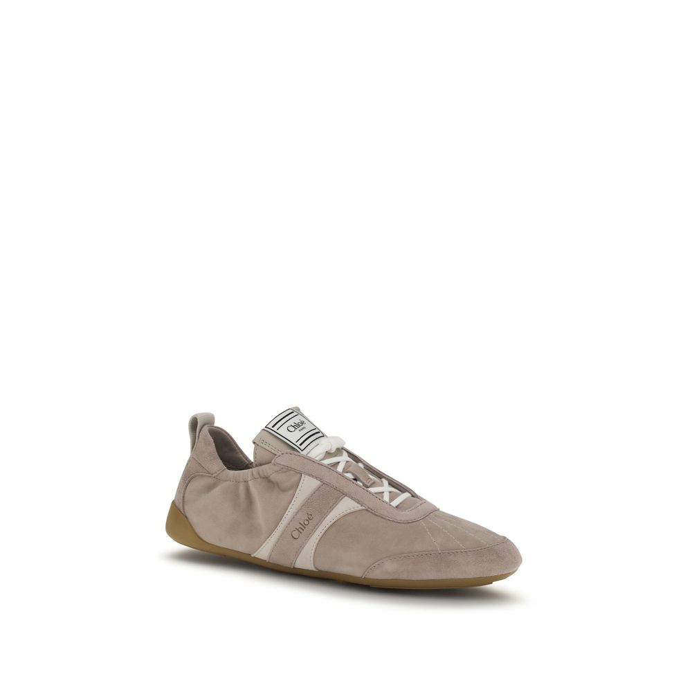 ChloƩ Beige Calf Leather Bos Taurus Athletic Sneakers - Image 2