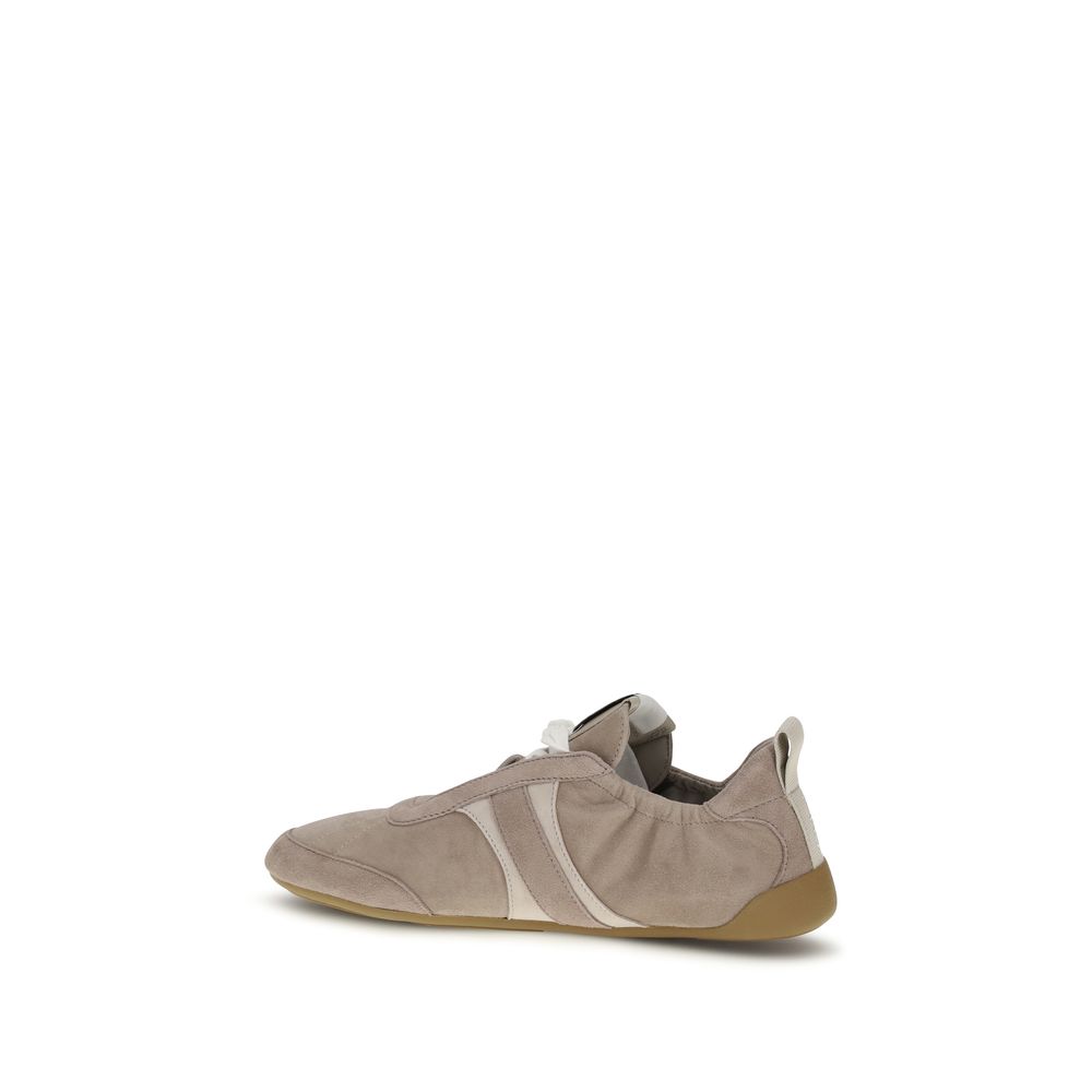 ChloƩ Beige Calf Leather Bos Taurus Athletic Sneakers - Image 3