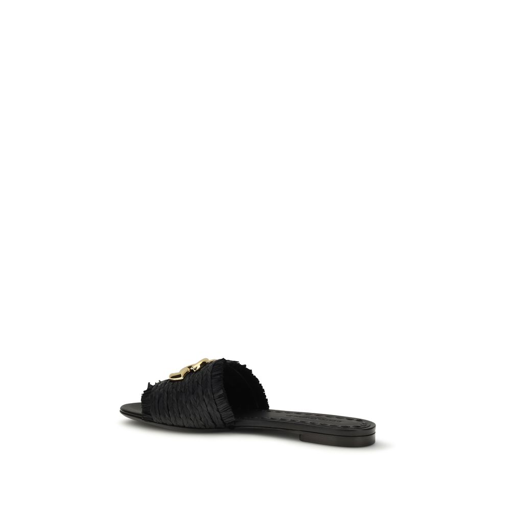 Dolce & Gabbana Beige Raffia Sandals - Image 3