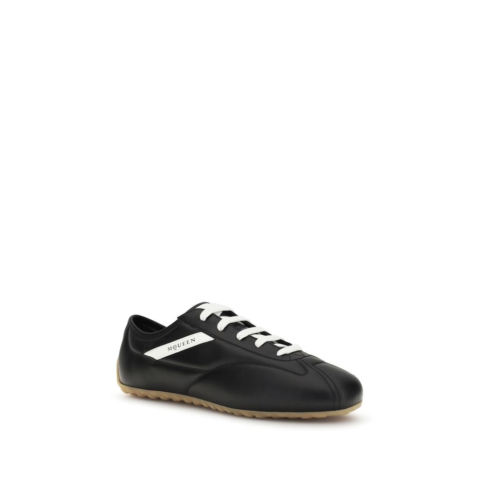Alexander McQueen Black Calf Leather Bos Taurus Low Top Sneakers - Image 2
