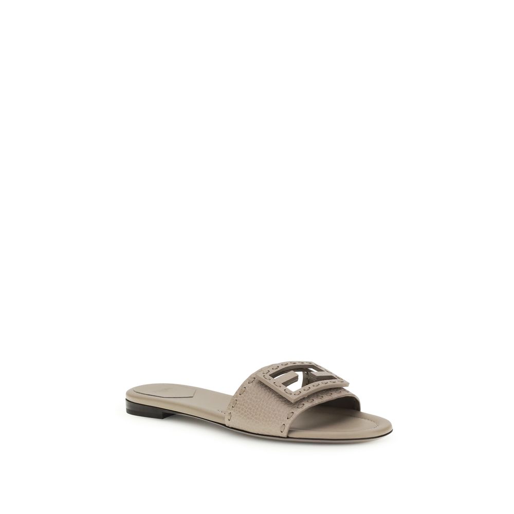 Fendi Gray Calf Leather Bos Taurus Sandals - Image 2