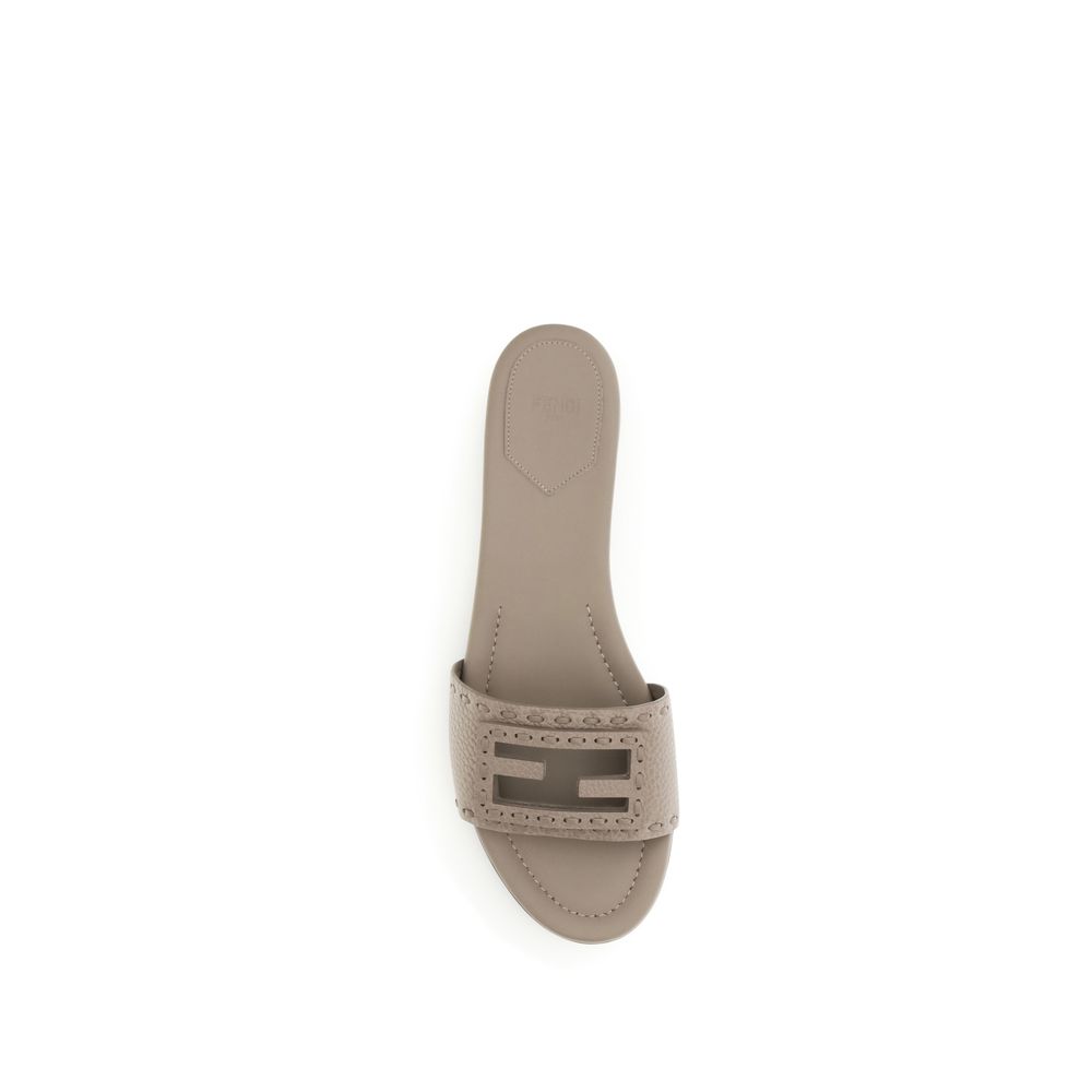 Fendi Gray Calf Leather Bos Taurus Sandals - Image 4