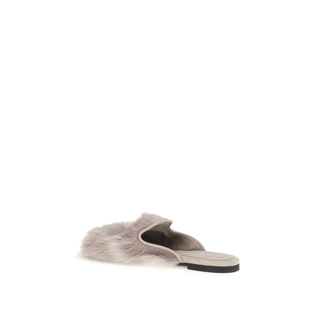 Dolce & Gabbana Gray Lamb Ovis Aries Aries Mules - Image 3