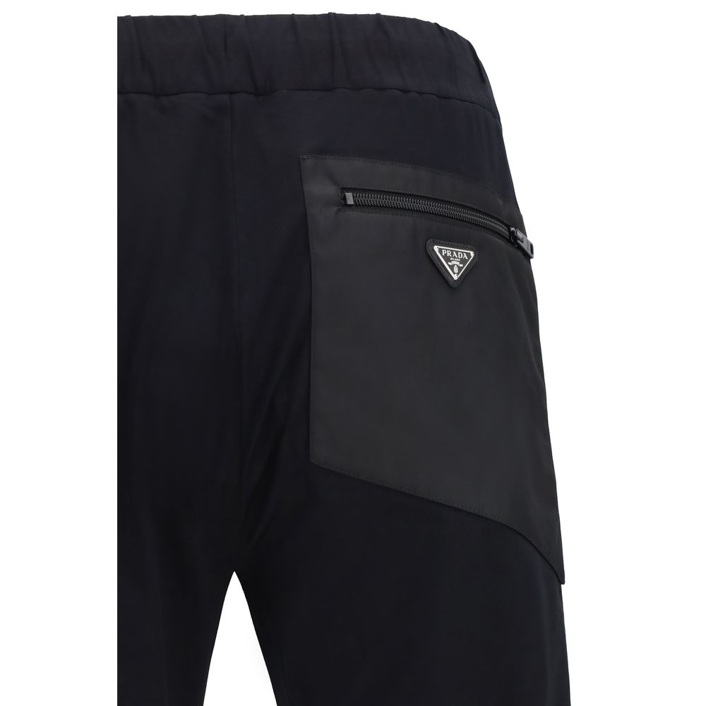 Prada Black Cotton Casual Pants - Image 3