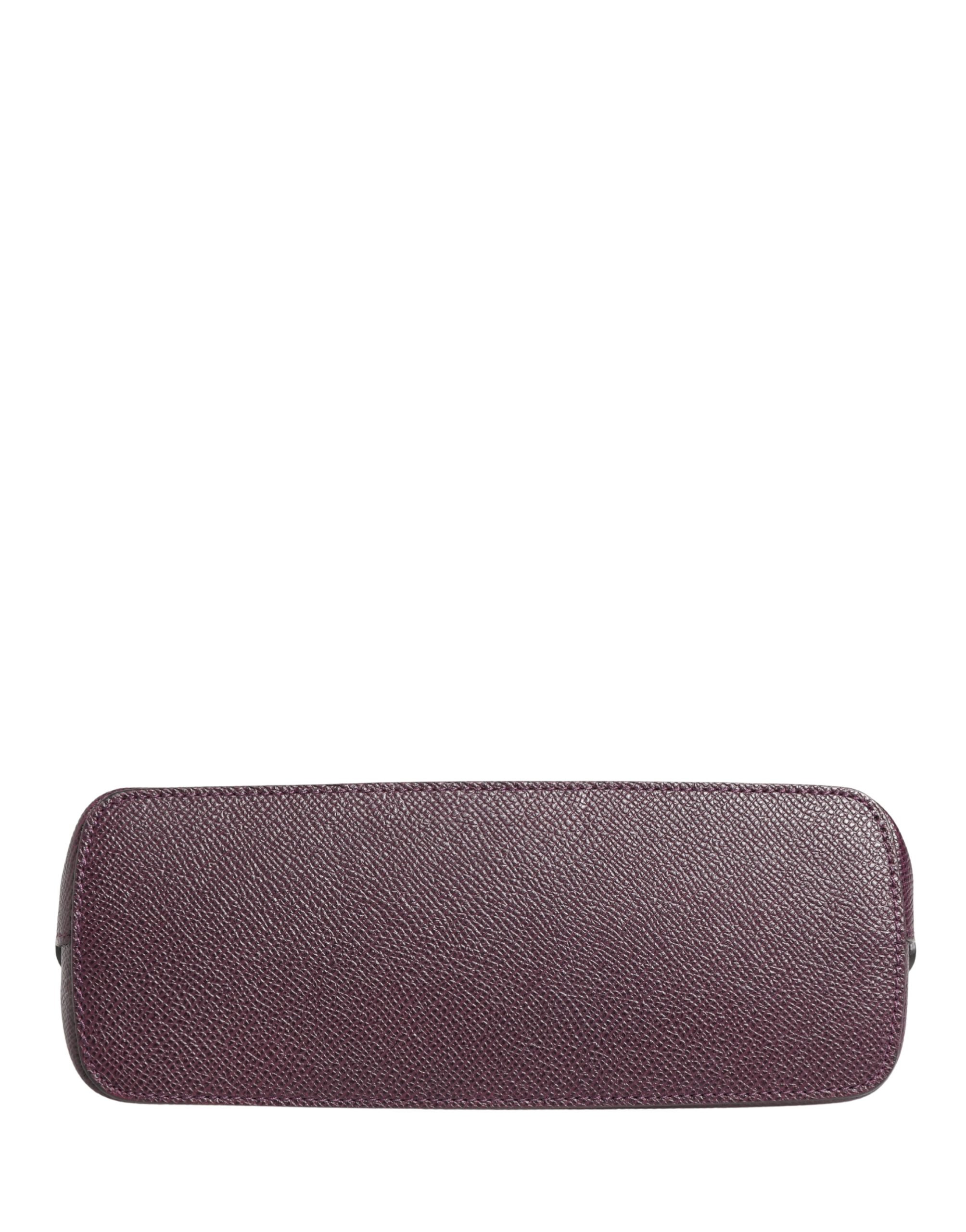 Dolce & Gabbana Dark Purple Leather DG Logo Zip Around Hand Purse Wallet - Image 5