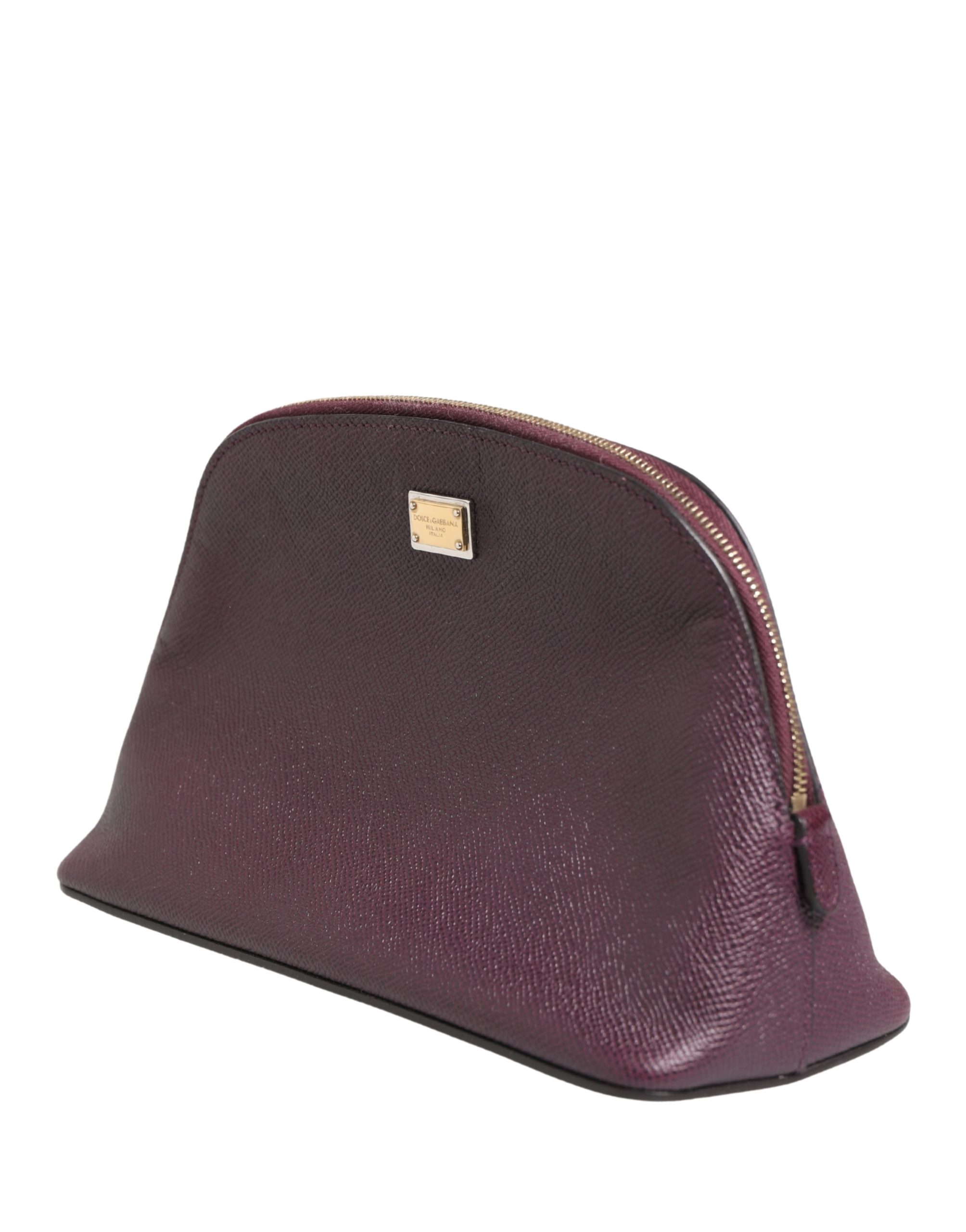Dolce & Gabbana Dark Purple Leather DG Logo Zip Around Hand Purse Wallet - Image 3