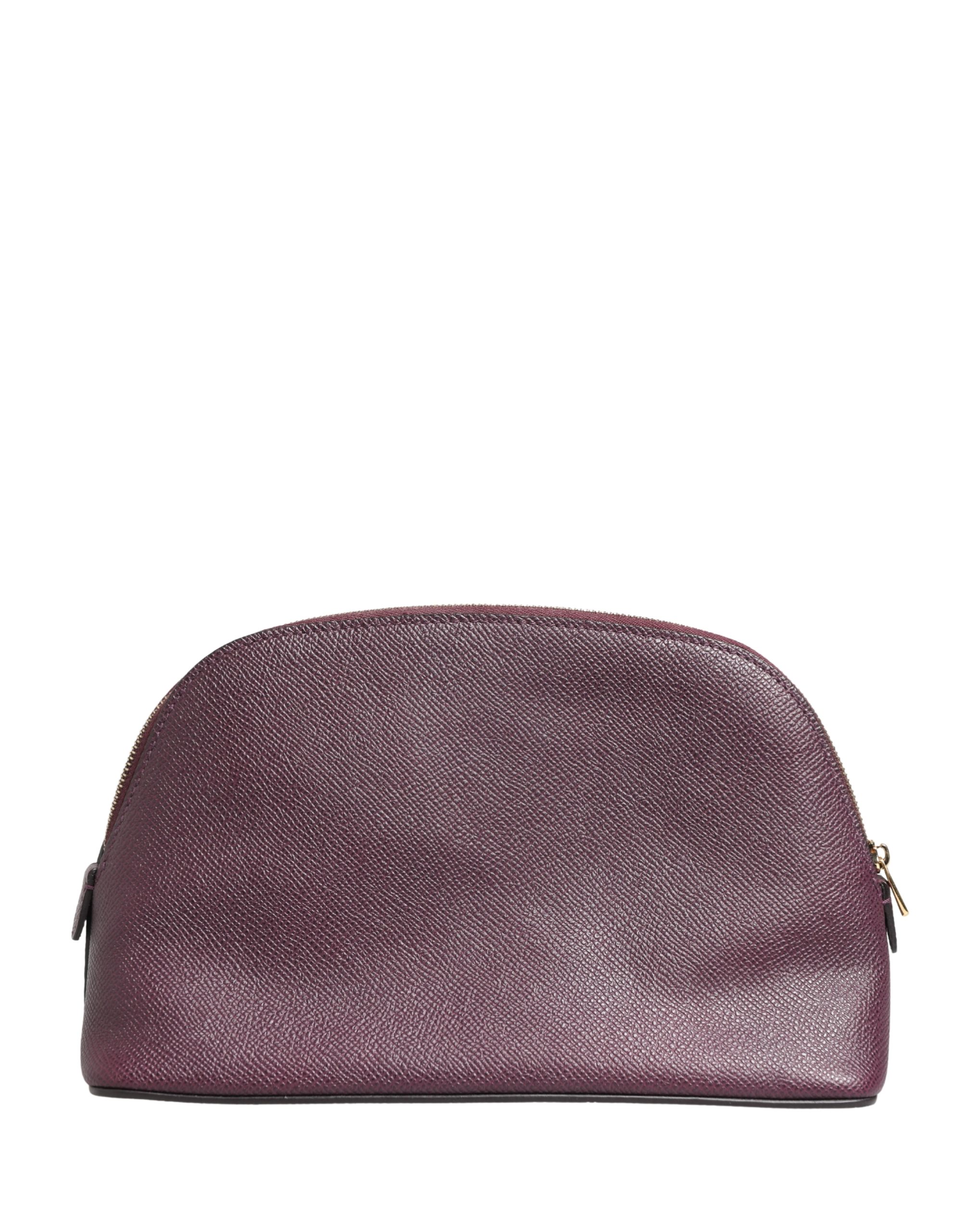 Dolce & Gabbana Dark Purple Leather DG Logo Zip Around Hand Purse Wallet - Image 4