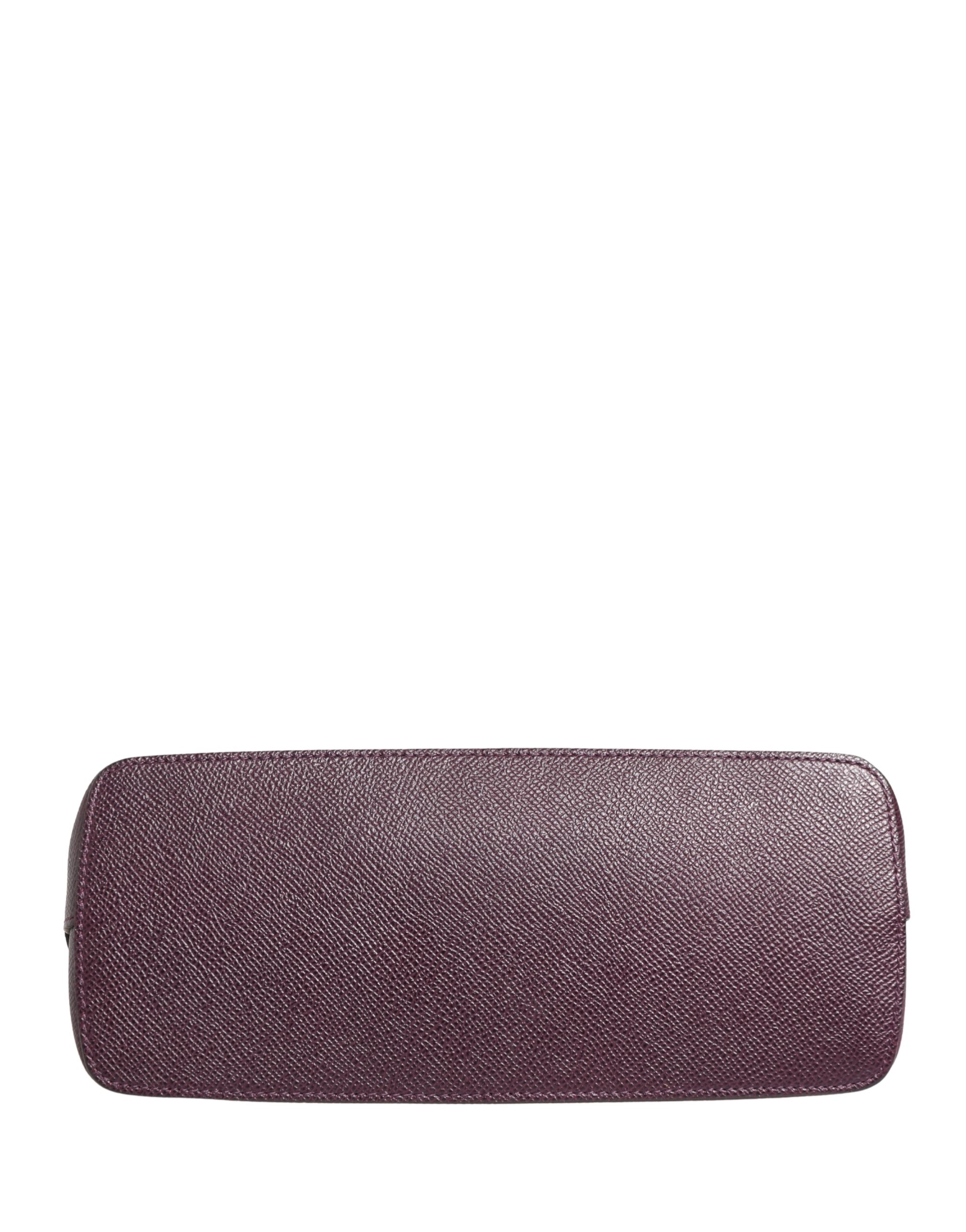 Dolce & Gabbana Dark Purple Leather DG Logo Zip Around Hand Purse Wallet - Image 5