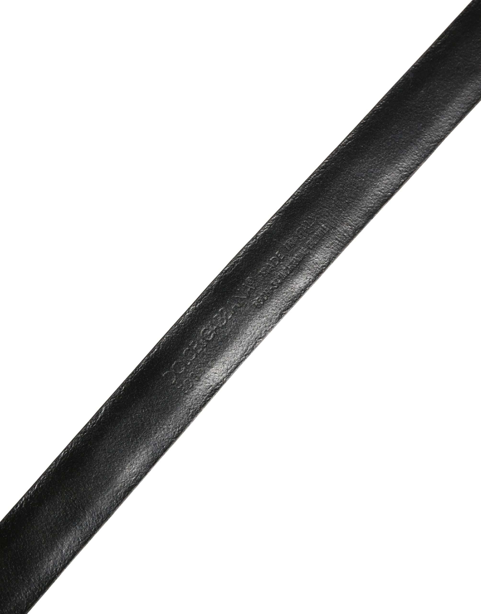 Dolce & Gabbana Brown Leather Silver Tone Metal Buckle Belt - Image 6