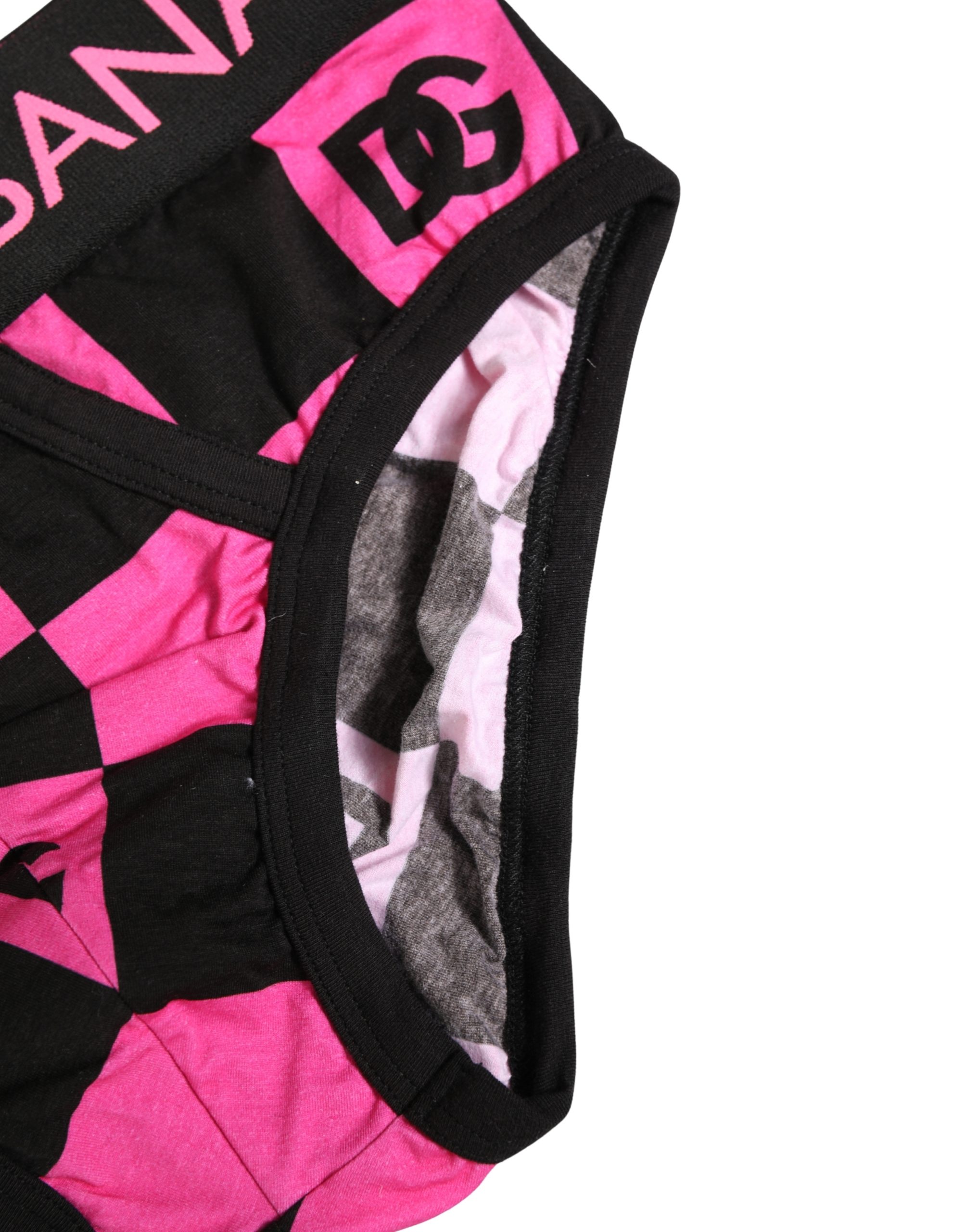 Dolce & Gabbana Black Pink Logo Cotton Brando Brief Underwear - Image 3