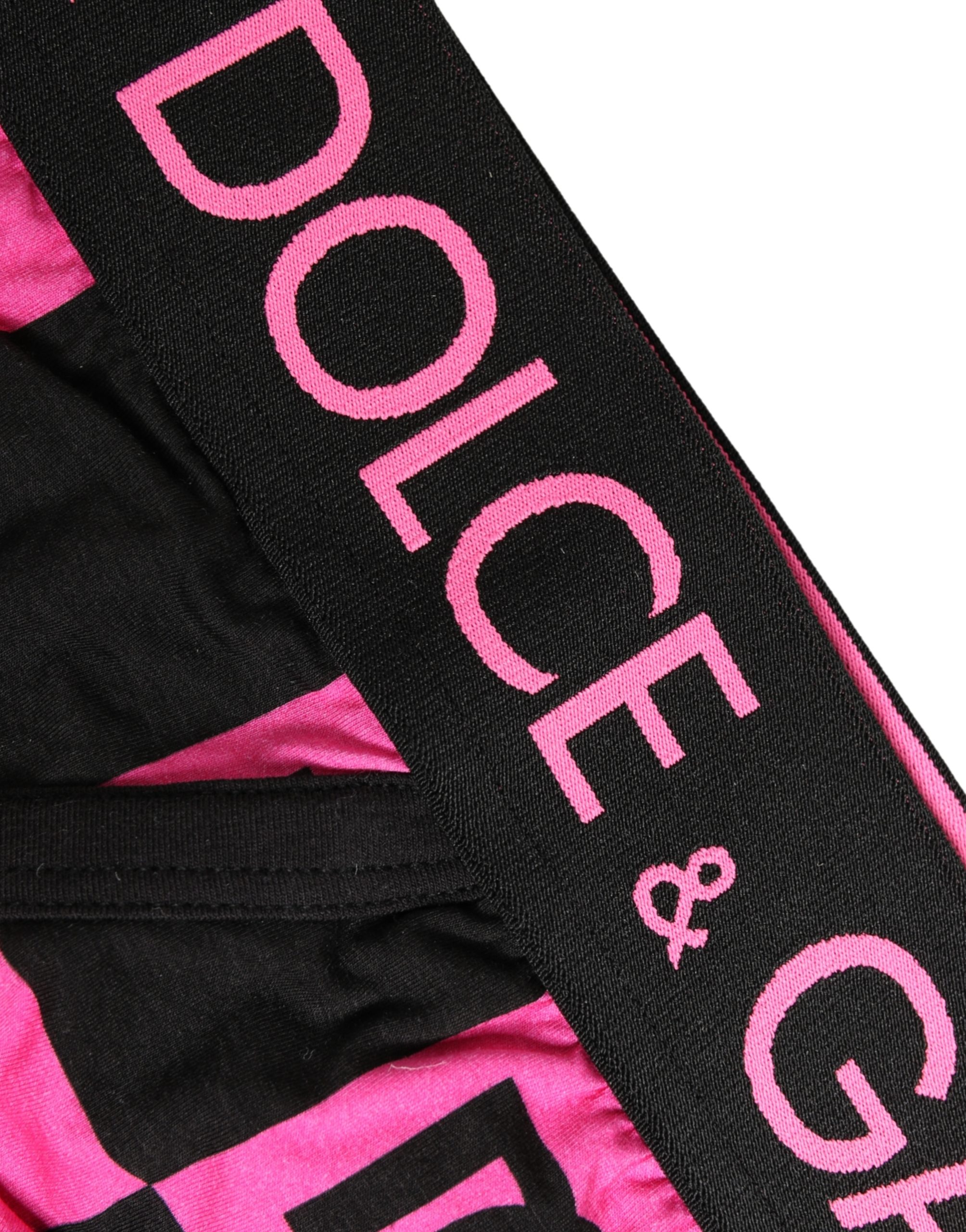 Dolce & Gabbana Black Pink Logo Cotton Brando Brief Underwear - Image 4