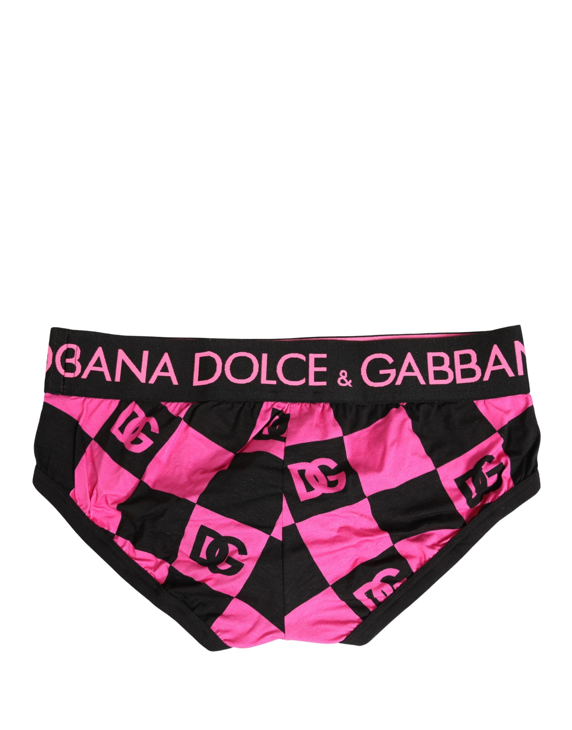 Dolce & Gabbana Black Pink Logo Cotton Brando Brief Underwear - Image 5