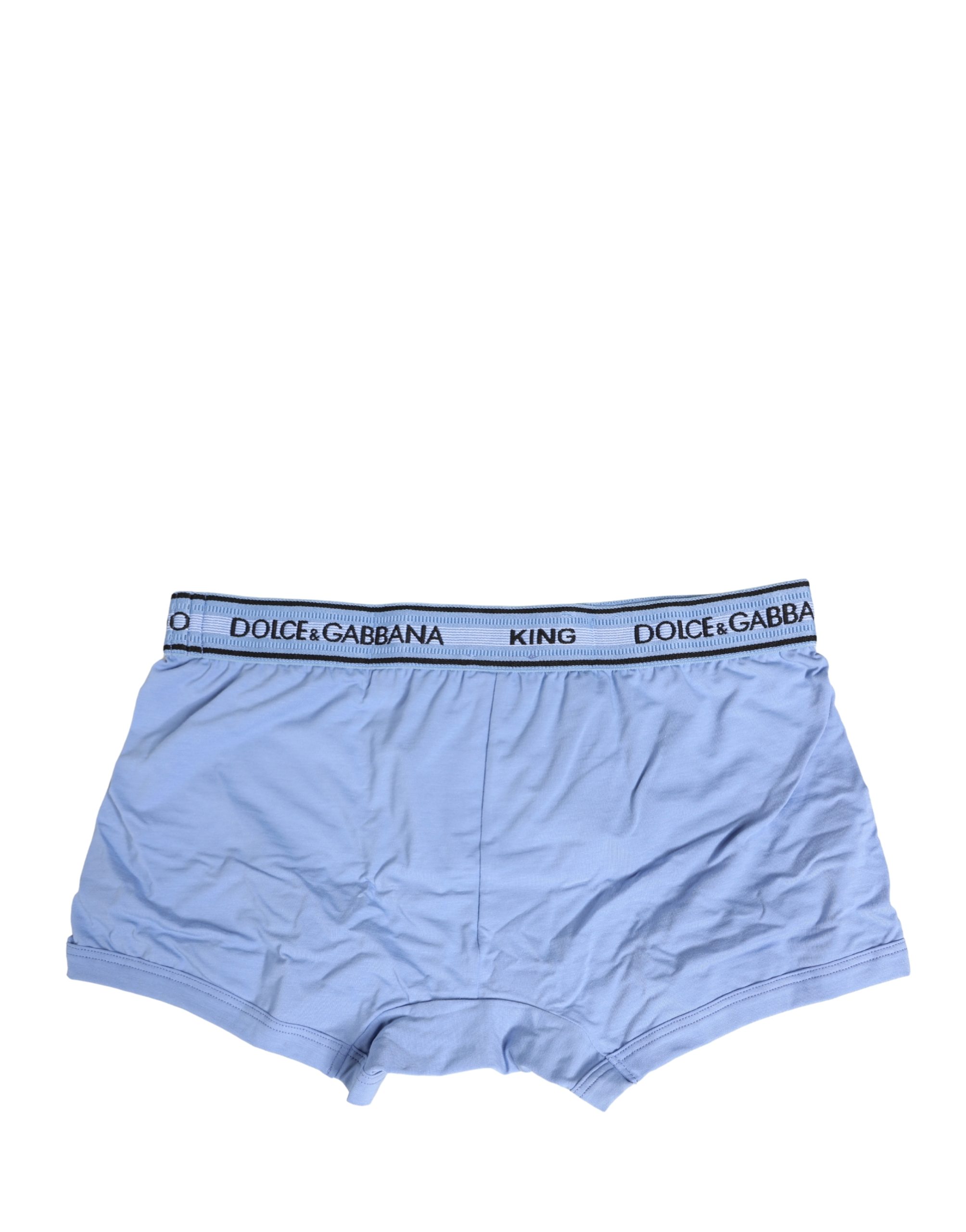 Dolce & Gabbana Light Blue Cotton Men Regular Boxer Underwear - Image 3