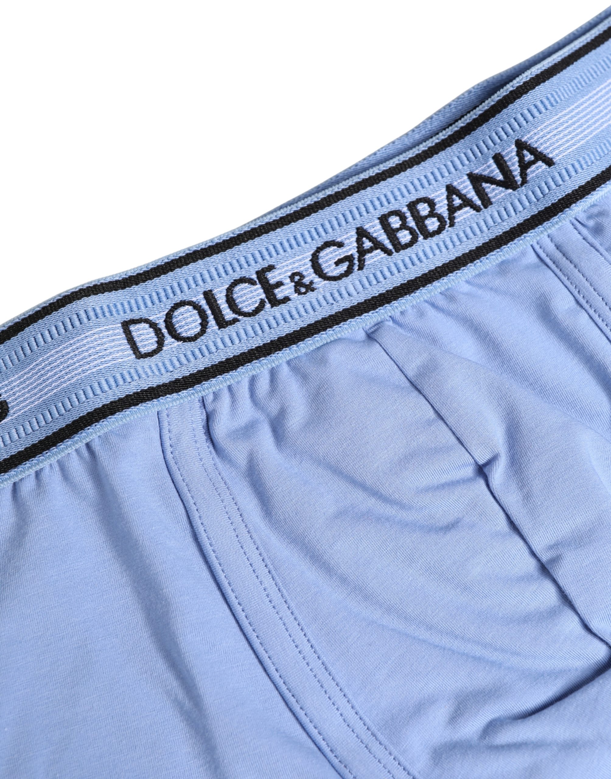 Dolce & Gabbana Light Blue Cotton Men Regular Boxer Underwear - Image 4