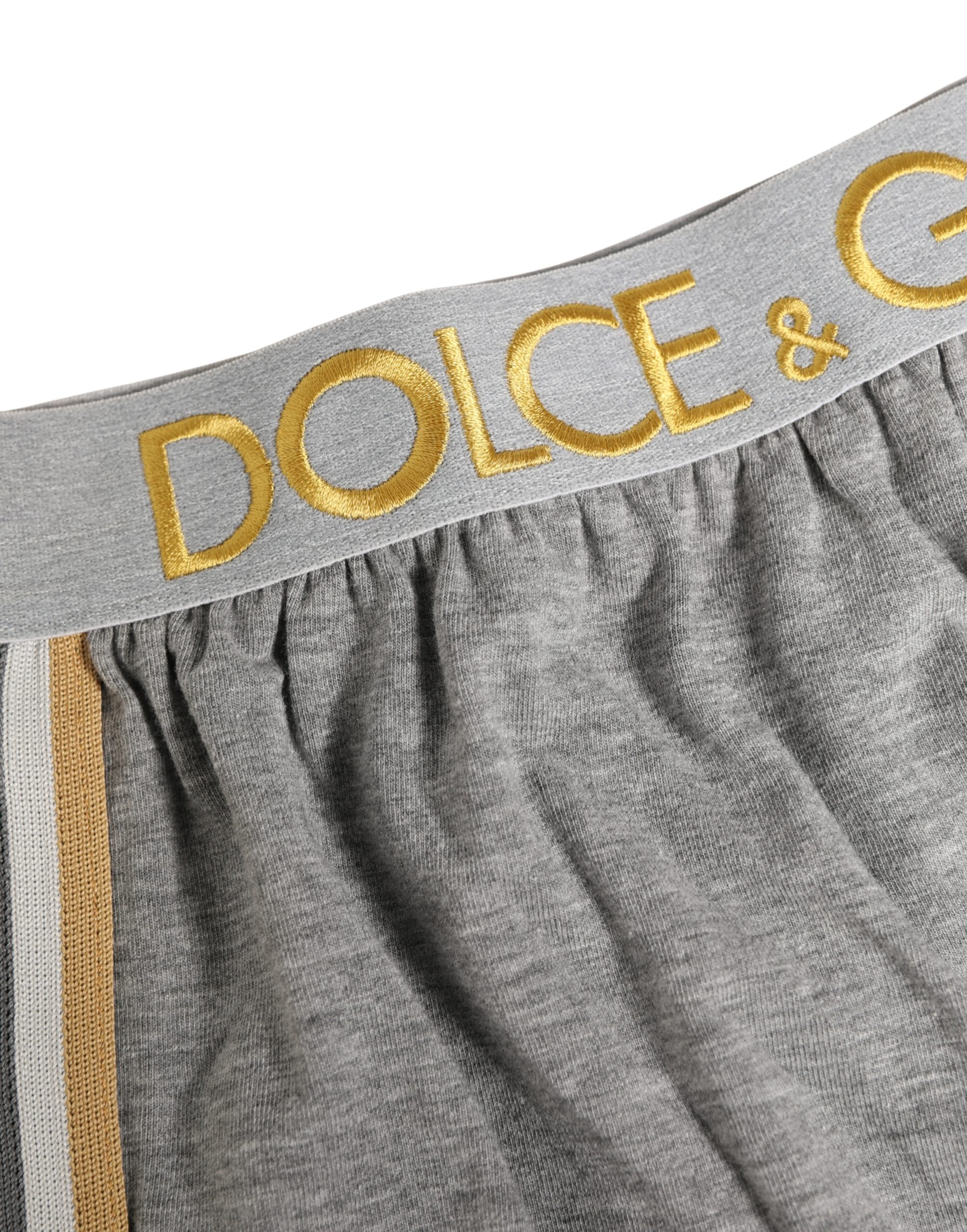 Dolce & Gabbana Gray Logo Waistband Cotton Men Boxer Underwear - Image 4
