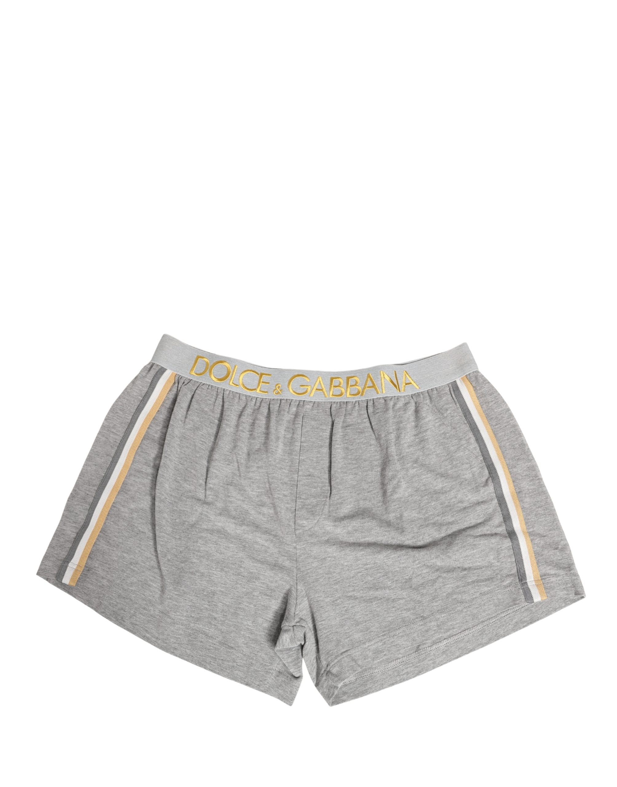 Dolce & Gabbana Gray Logo Waistband Cotton Men Boxer Underwear - Image 2