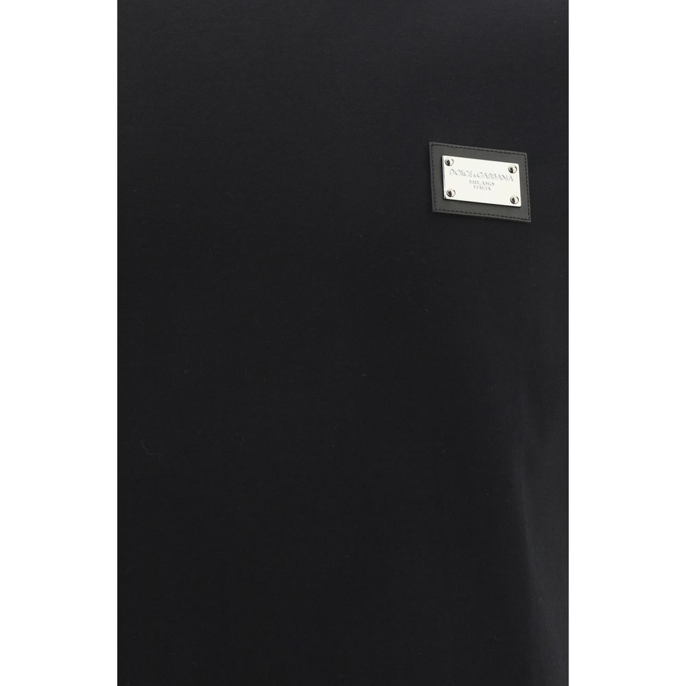 Dolce & Gabbana Black Cotton T-Shirt - Image 3