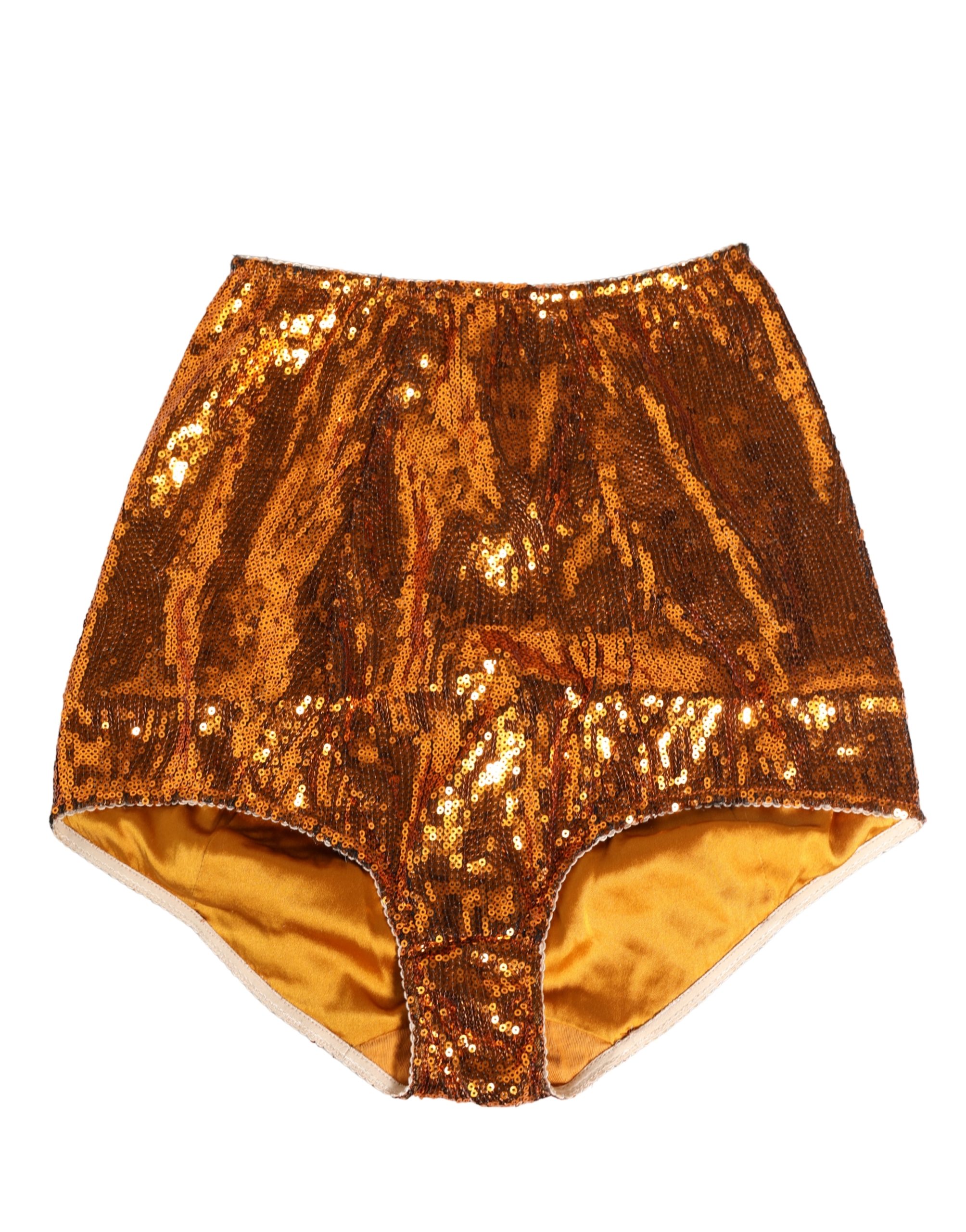 Dolce & Gabbana Orange Sequin Nylon High Waist Girdle Underwear - Image 2