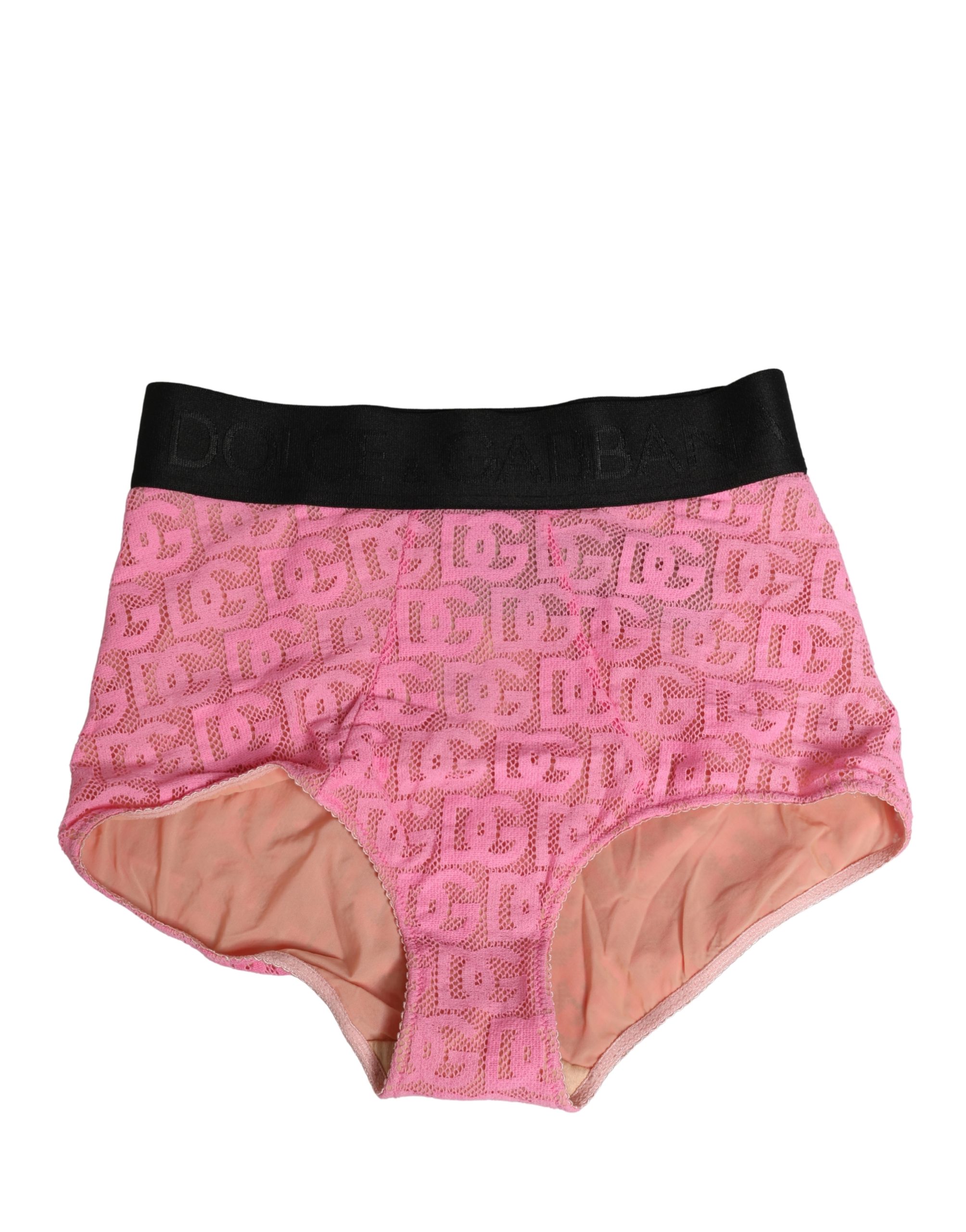 Dolce & Gabbana Pink Cotton DG Logo High Waist Girdle Underwear - Image 2