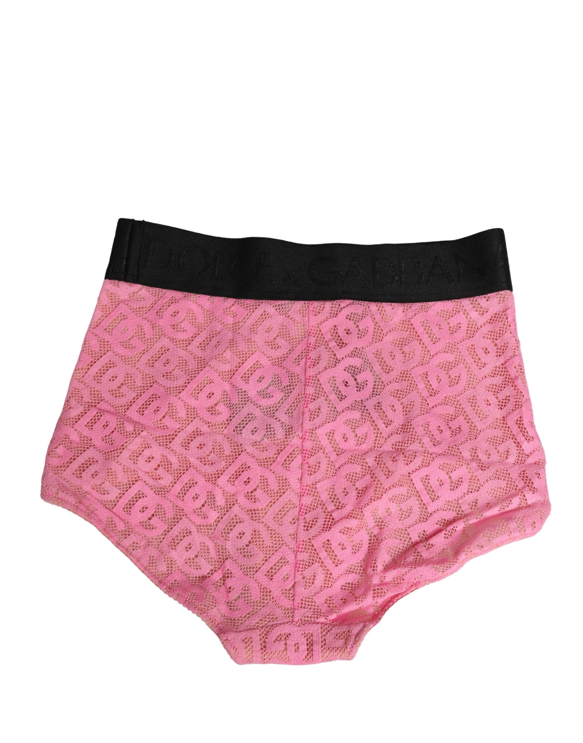 Dolce & Gabbana Pink Cotton DG Logo High Waist Girdle Underwear - Image 4