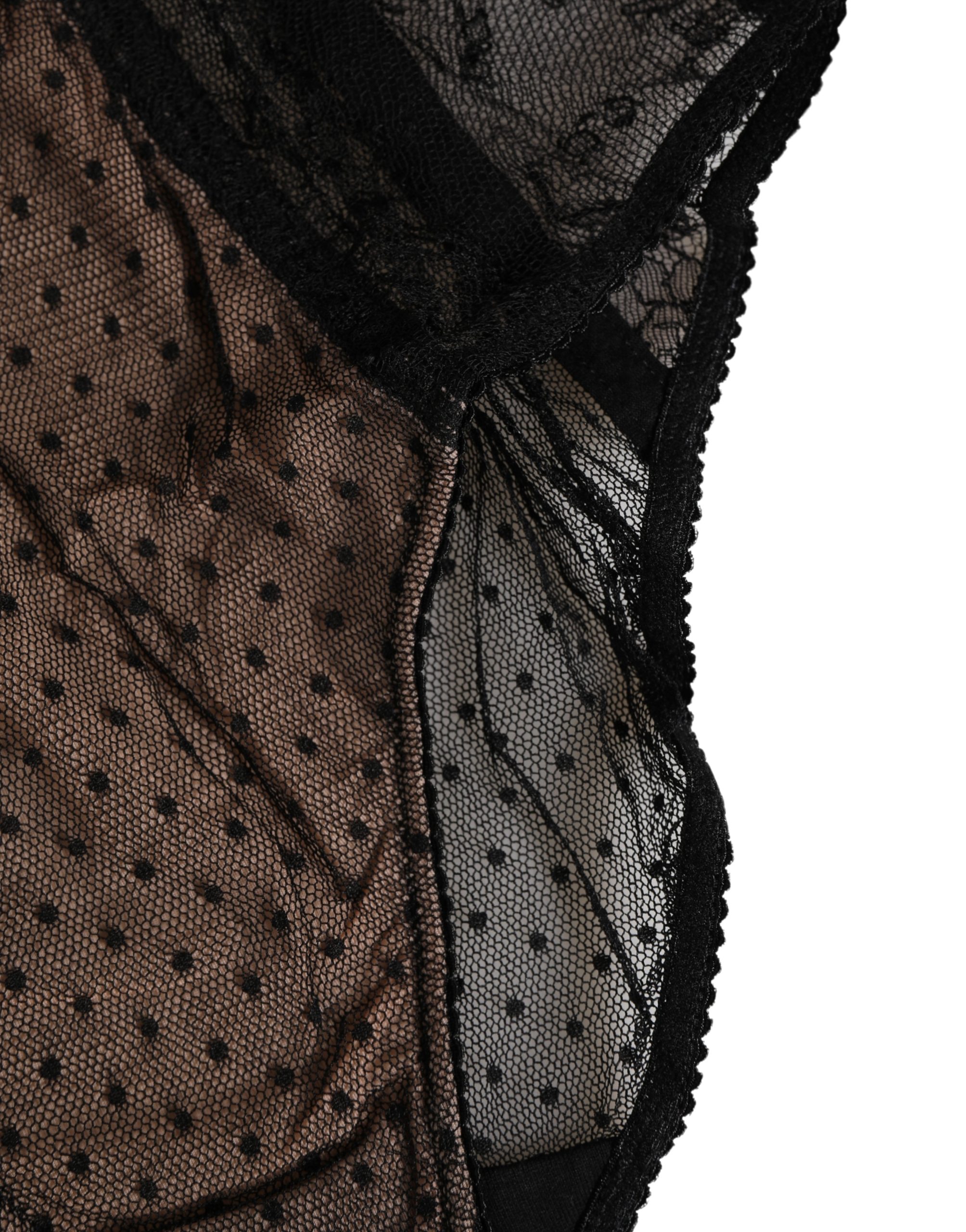 Dolce & Gabbana Black Sheer Polka Dot Lace High Waist Brief Underwear - Image 3
