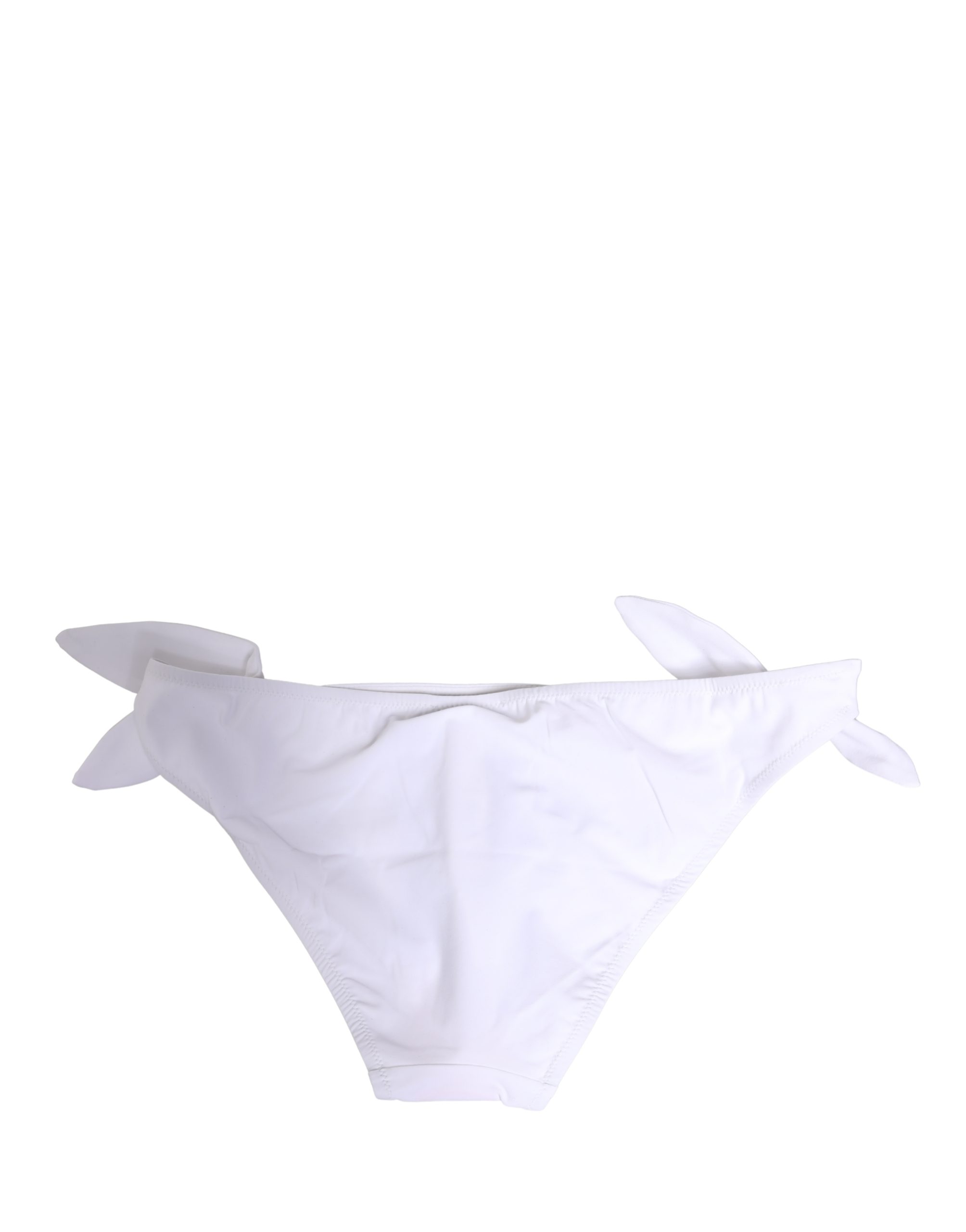 Dolce & Gabbana White Nylon DG Logo Plaque Bikini Bottom Swimwear - Image 4