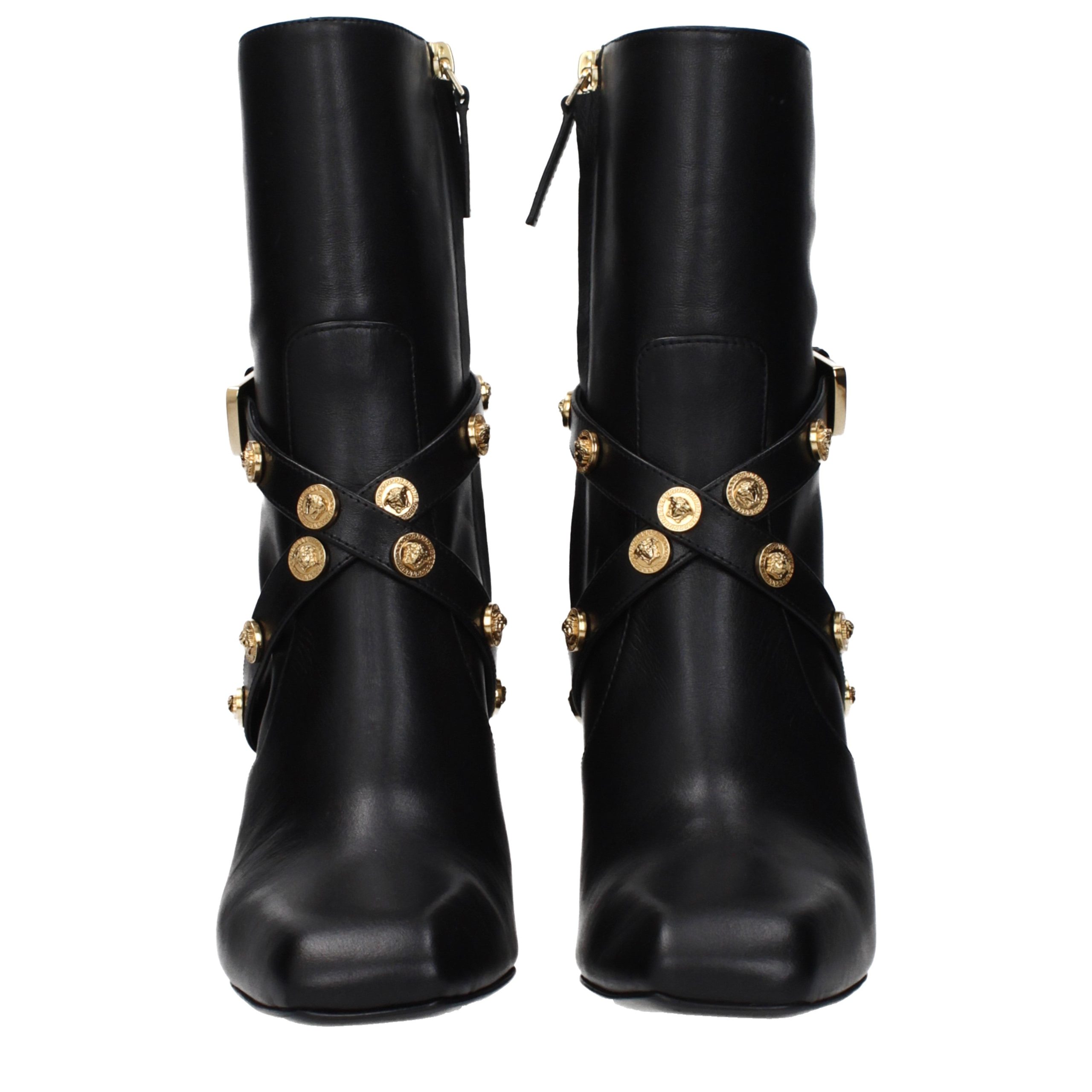 Versace Black Leather Ankle Boots - Image 3