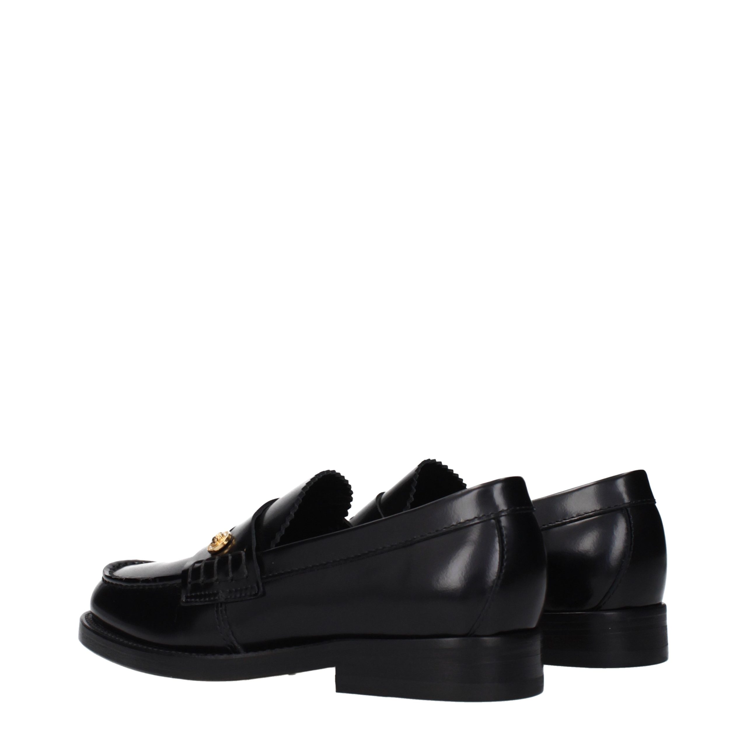 Versace Black Leather Slip-On Loafers - Image 4