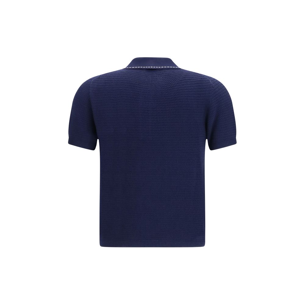 Versace Blue Cotton Polo Shirt - Image 2