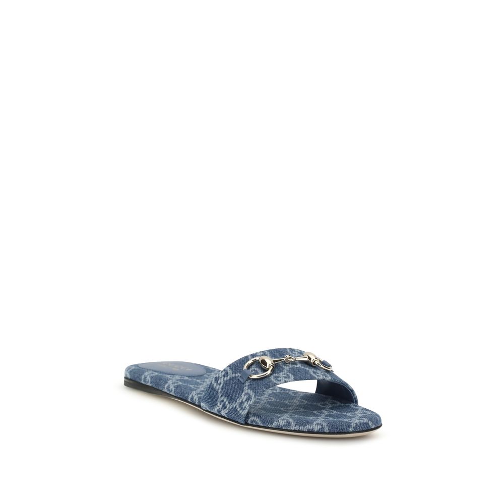 Gucci Blue Cotton Sandals - Image 2