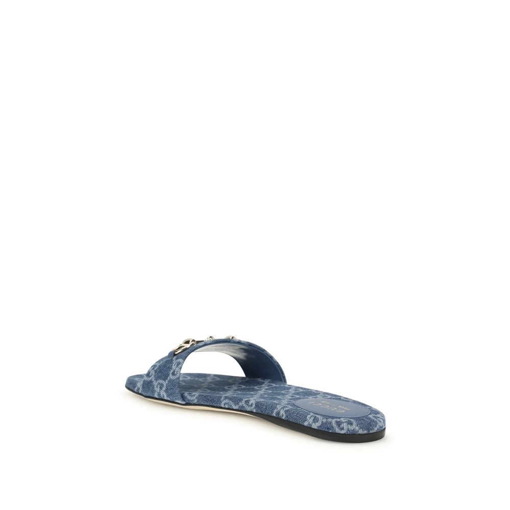Gucci Blue Cotton Sandals - Image 3
