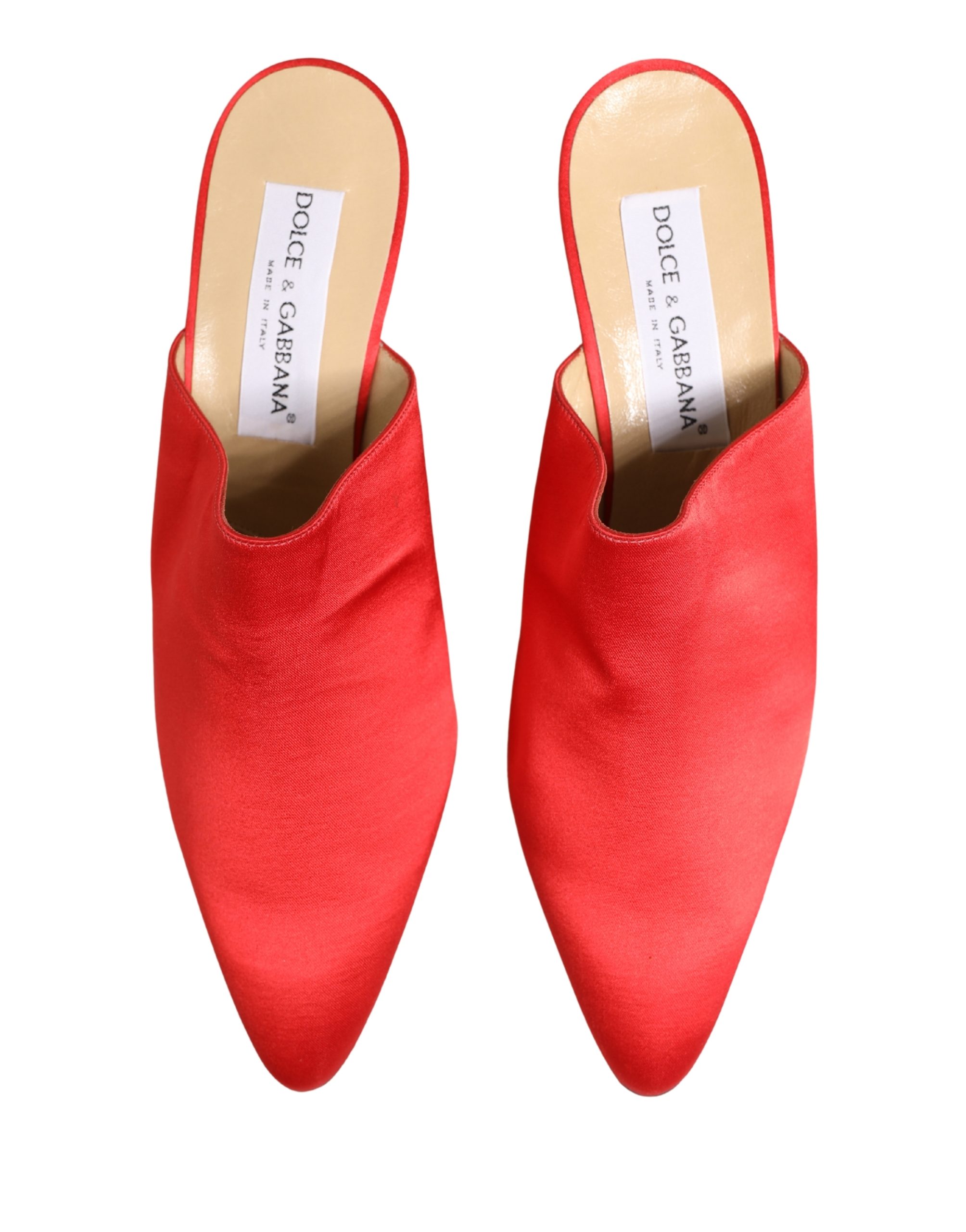Dolce & Gabbana Red Suede Heel Mule Shoes - Image 4