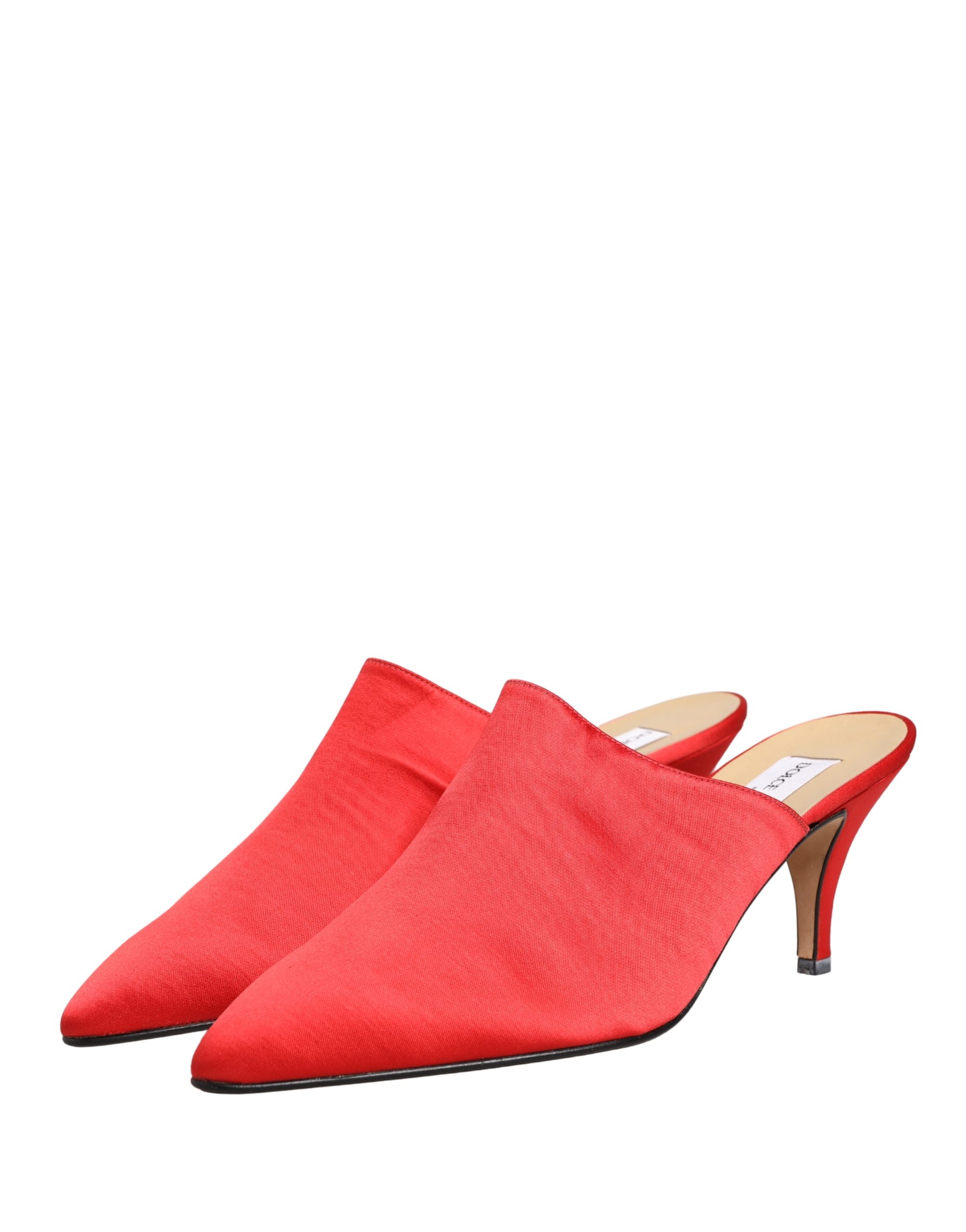 Dolce & Gabbana Red Suede Heel Mule Shoes - Image 5