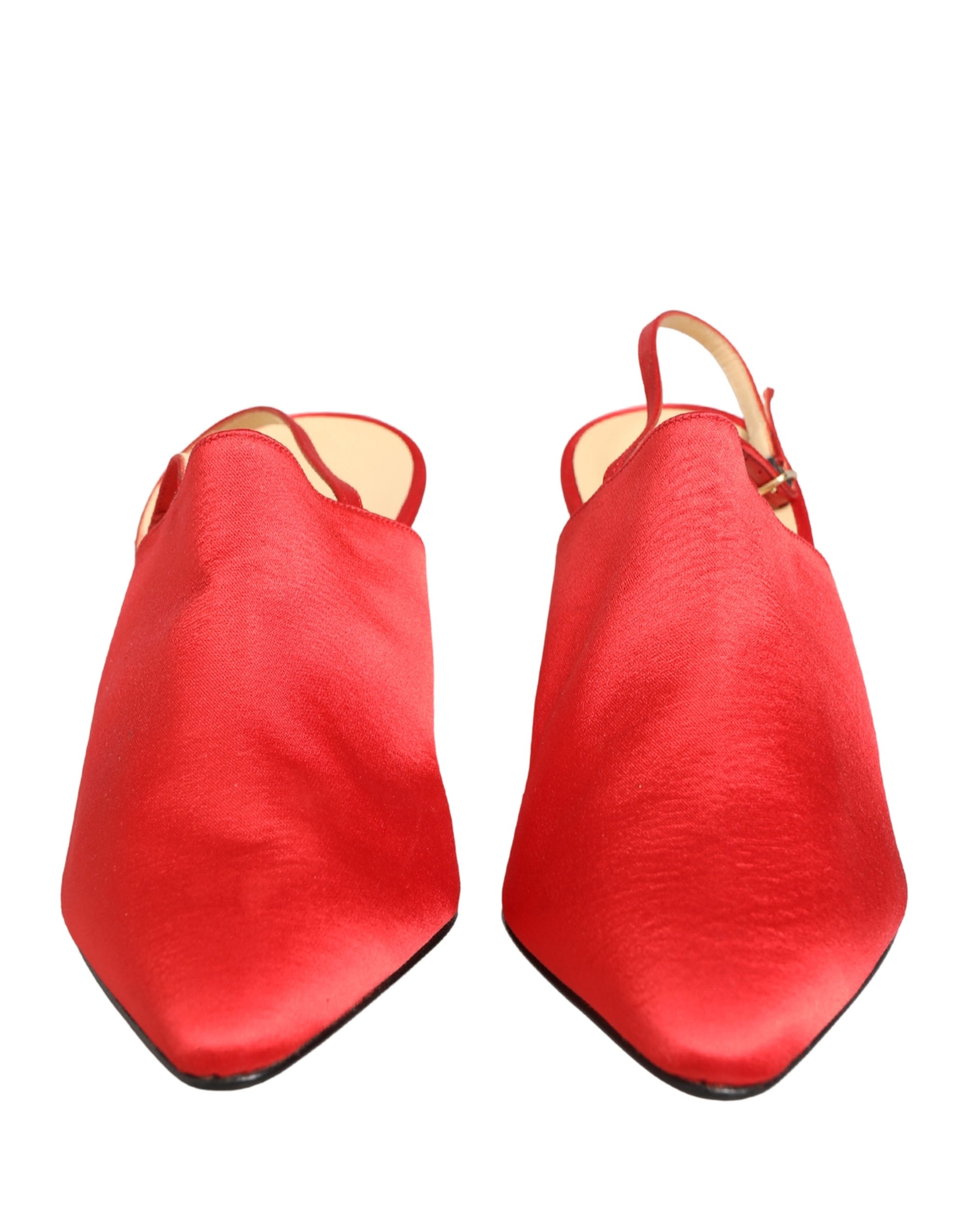 Dolce & Gabbana Red Suede Heel Slingback Shoes - Image 3
