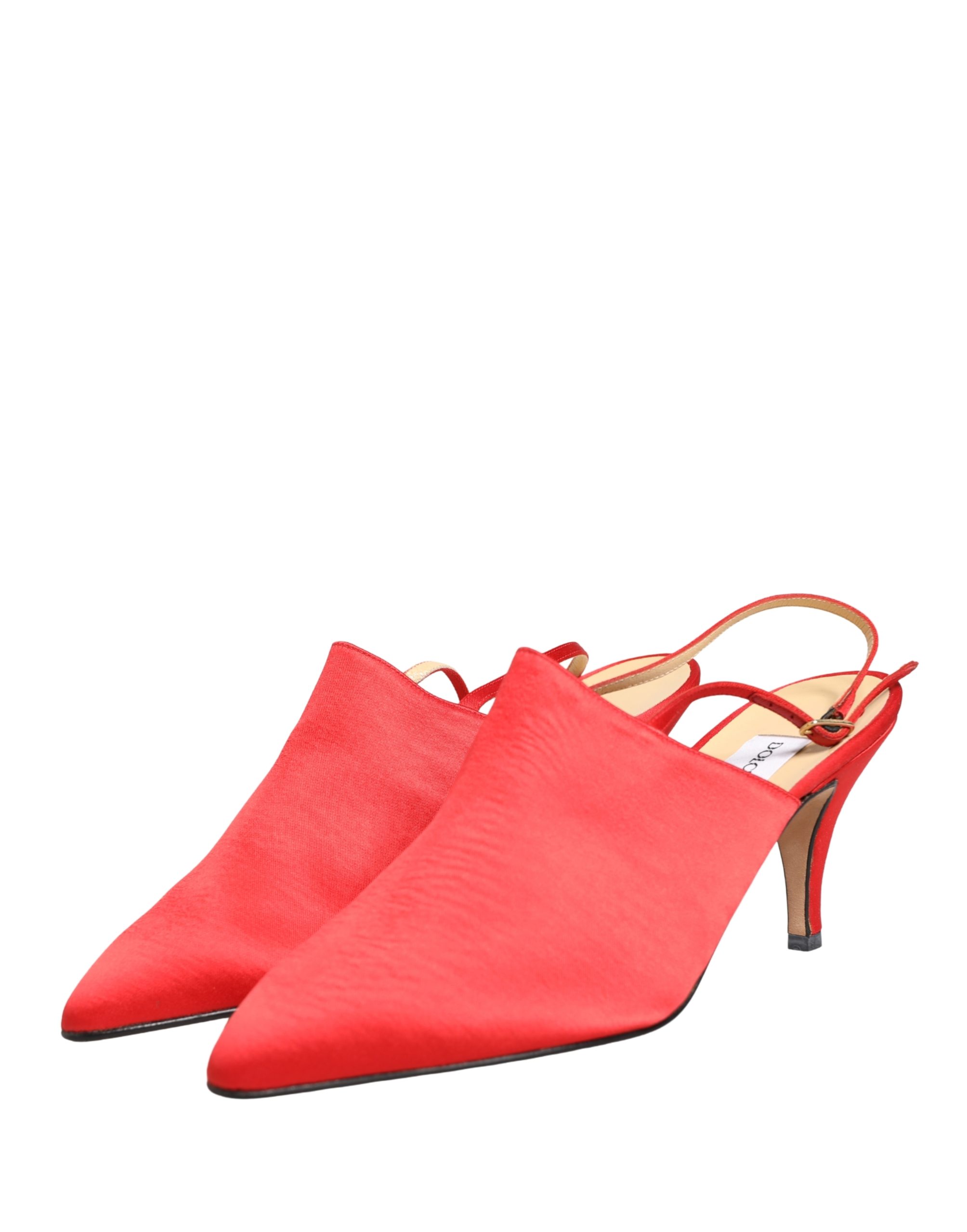 Dolce & Gabbana Red Suede Heel Slingback Shoes - Image 5